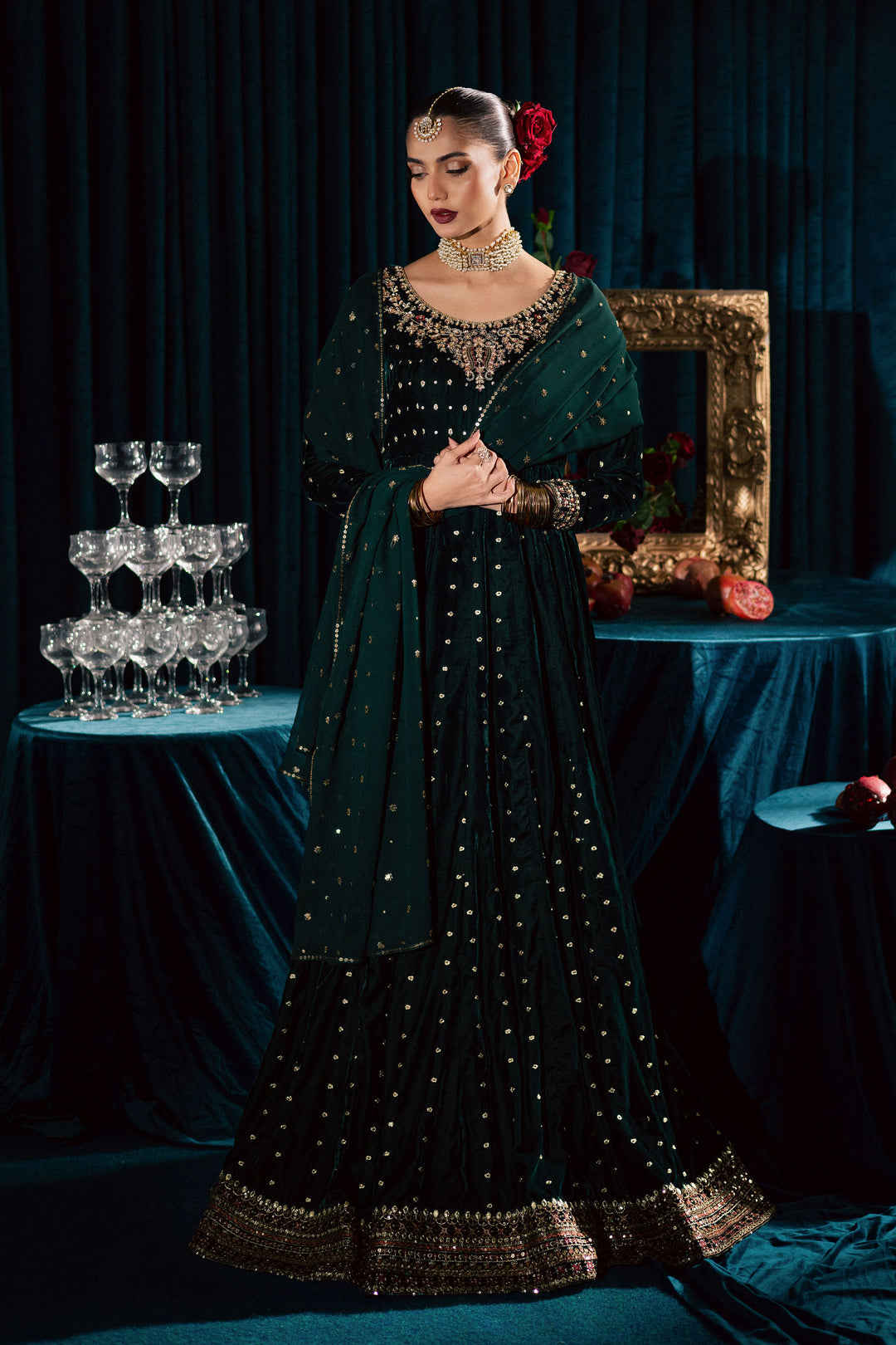  Masoori 3Pc - Velvet Formal Dress BATIKstudio  BATIK   S / Teal / Velvet-M / Teal / Velvet-L / Teal / Velvet