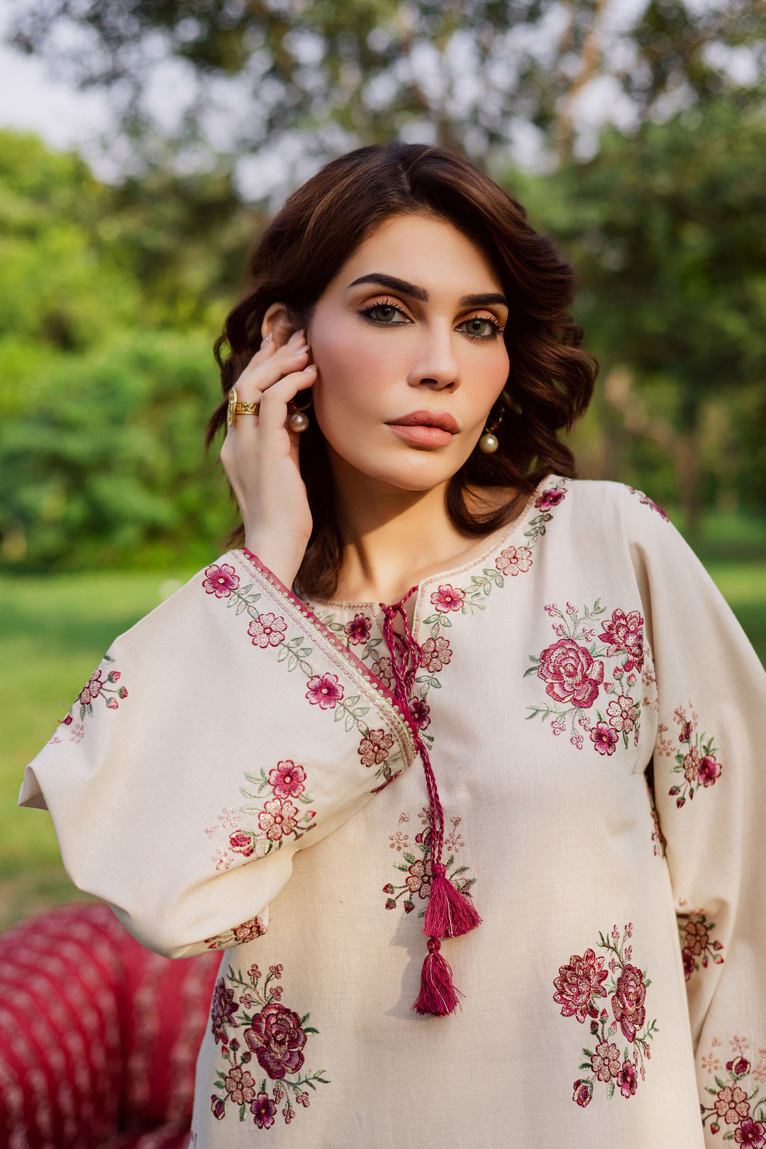  Meer 2Pc - Embroidered Khaddar Dress BATIK WINTER PRET 2025  BATIK   XS / Ivory / Khaddar-S / Ivory / Khaddar-M / Ivory / Khaddar-L / Ivory / Khaddar-XL / Ivory / Khaddar