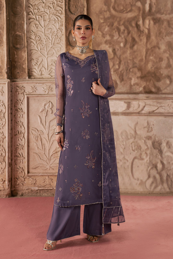  Meesha 3Pc - Festive Luxe Pret BATIKLuxePRET  BATIK   XS / Dusty Purple / Organza-S / Dusty Purple / Organza-M / Dusty Purple / Organza-L / Dusty Purple / Organza-XL / Dusty Purple / Organza