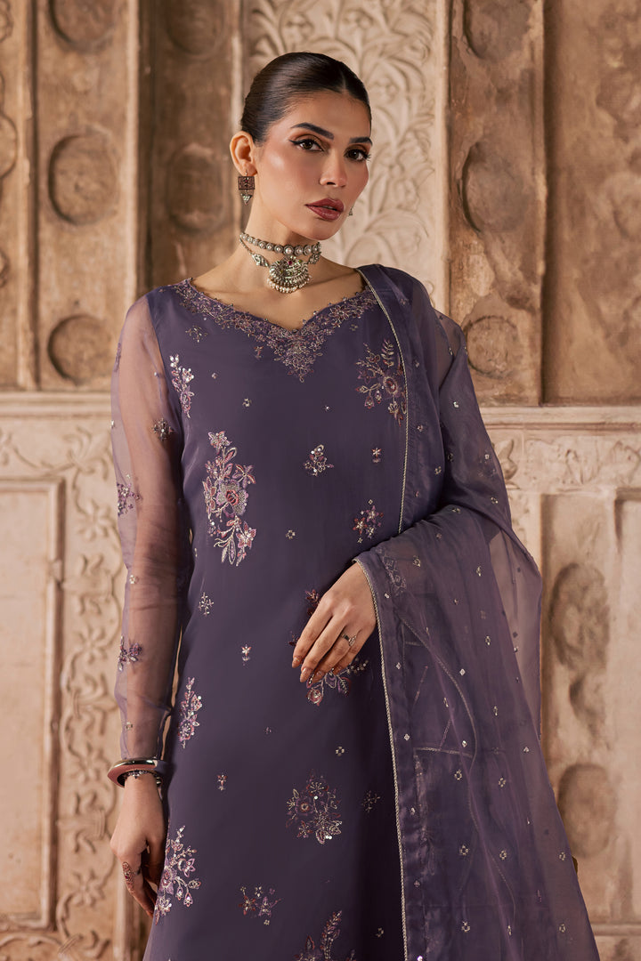  Meesha 3Pc - Festive Luxe Pret BATIKLuxePRET  BATIK   XS / Dusty Purple / Organza-S / Dusty Purple / Organza-M / Dusty Purple / Organza-L / Dusty Purple / Organza-XL / Dusty Purple / Organza