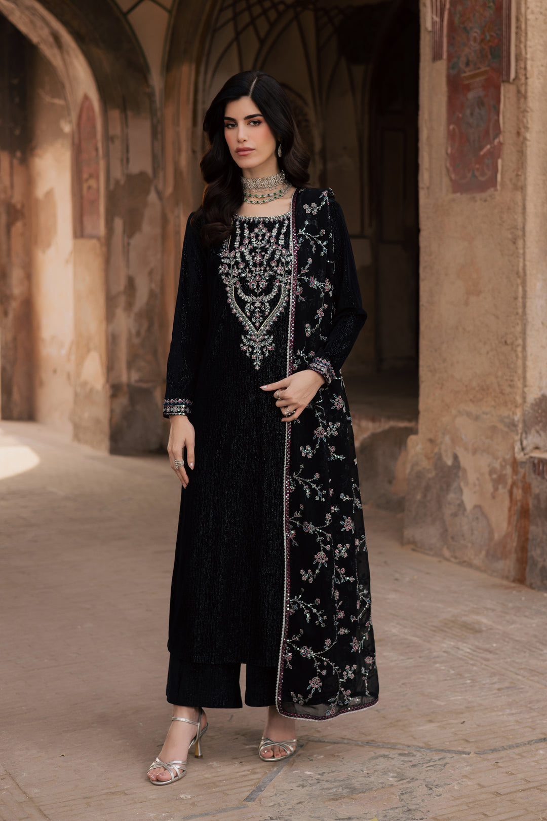  Melissa 3Pc - Velvet Formal Dress BATIKstudio  BATIK   S / Black / Velvet-M / Black / Velvet-L / Black / Velvet