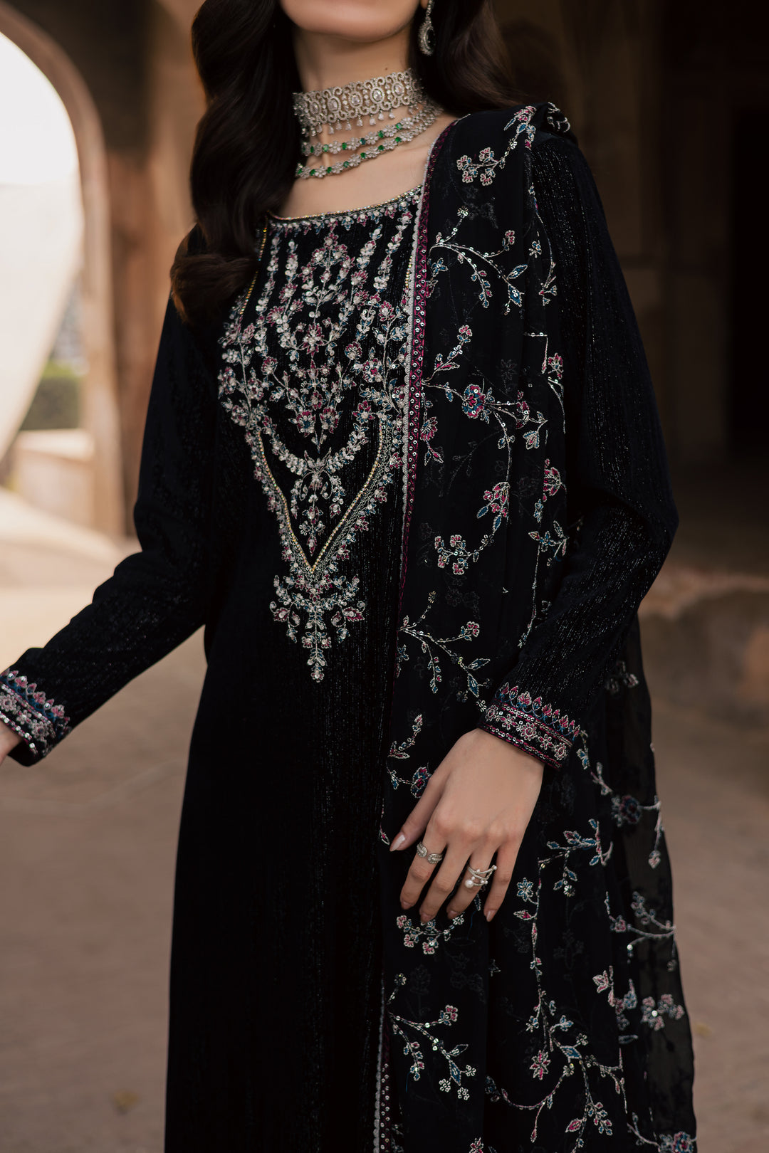  Melissa 3Pc - Velvet Formal Dress BATIKstudio  BATIK   S / Black / Velvet-M / Black / Velvet-L / Black / Velvet