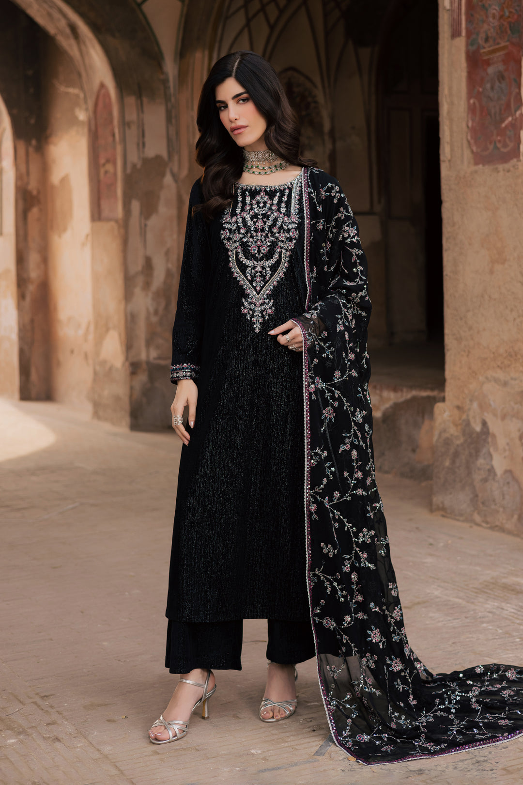  Melissa 3Pc - Velvet Formal Dress BATIKstudio  BATIK   S / Black / Velvet-M / Black / Velvet-L / Black / Velvet