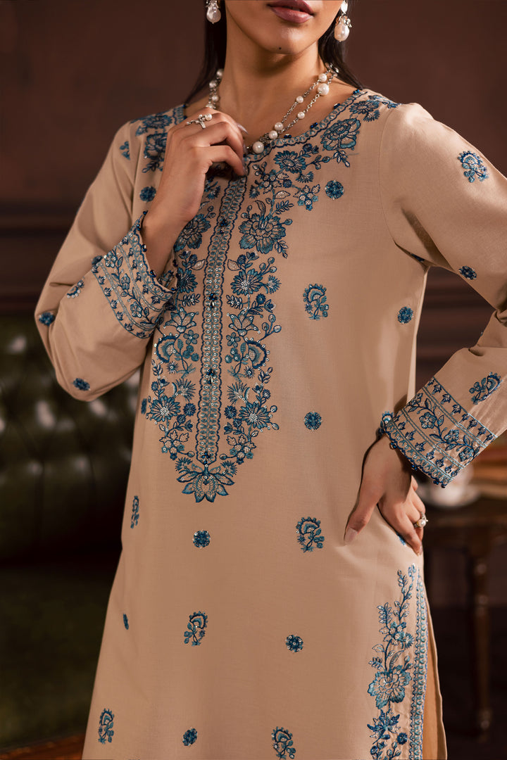  Merry 2Pc - Embroidered Khaddar Dress BATIK WINTER PRET 2025  BATIK   XS / Beige / Khaddar-S / Beige / Khaddar-M / Beige / Khaddar-L / Beige / Khaddar-XL / Beige / Khaddar