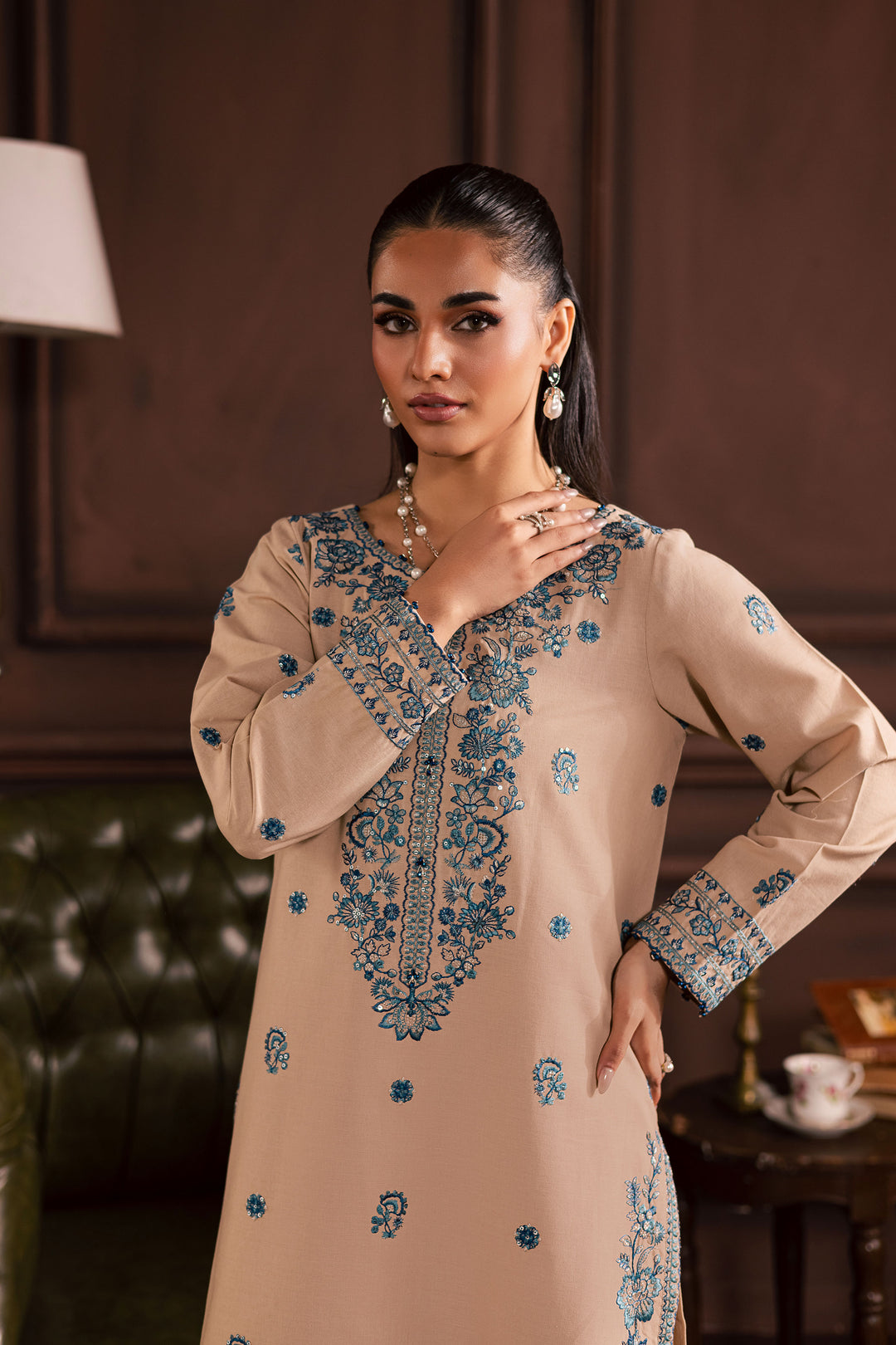  Merry 2Pc - Embroidered Khaddar Dress BATIK WINTER PRET 2025  BATIK   XS / Beige / Khaddar-S / Beige / Khaddar-M / Beige / Khaddar-L / Beige / Khaddar-XL / Beige / Khaddar