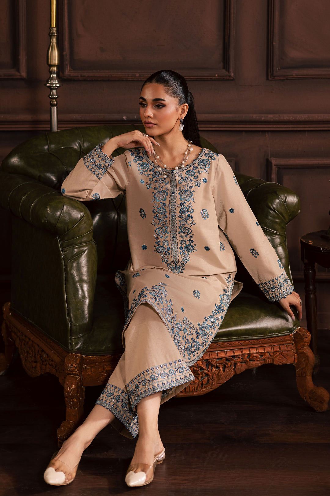 Merry 2Pc - Embroidered Khaddar Dress