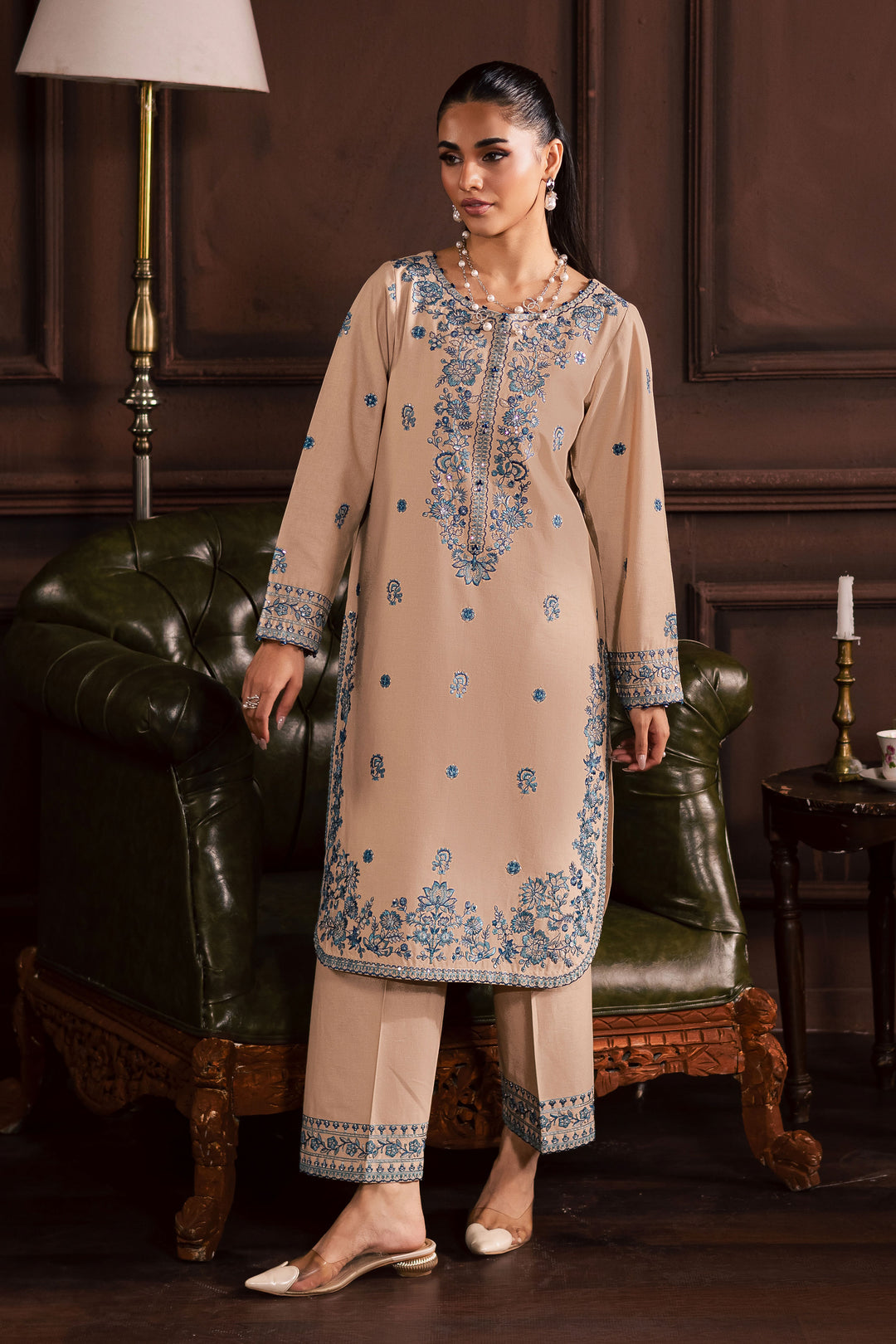 Merry 2Pc - Embroidered Khaddar Dress