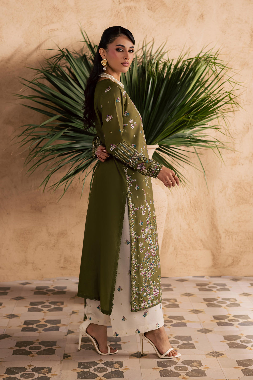  Meshal 3Pc - Embroidered Festive Pret BATIKSS26  BATIK   XS / Army Green / Pima-S / Army Green / Pima-M / Army Green / Pima-L / Army Green / Pima-XL / Army Green / Pima