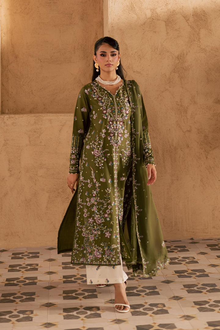  Meshal 3Pc - Embroidered Festive Pret BATIKSS26  BATIK   XS / Army Green / Pima-S / Army Green / Pima-M / Army Green / Pima-L / Army Green / Pima-XL / Army Green / Pima