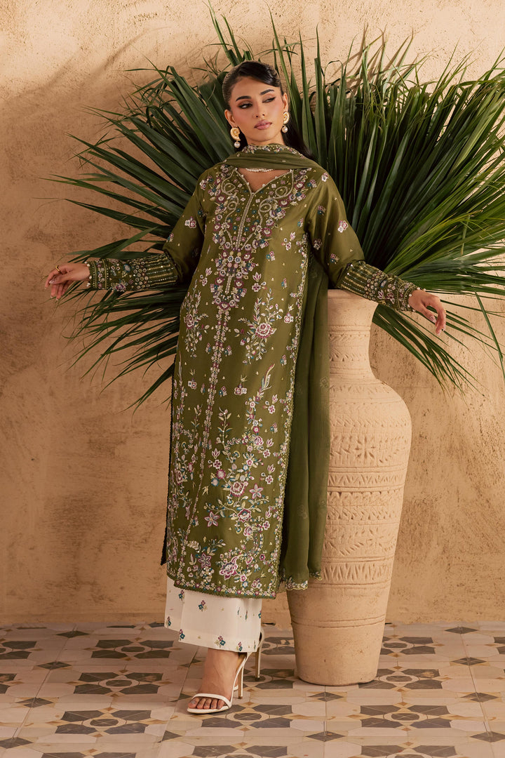  Meshal 3Pc - Embroidered Festive Pret BATIKSS26  BATIK   XS / Army Green / Pima-S / Army Green / Pima-M / Army Green / Pima-L / Army Green / Pima-XL / Army Green / Pima