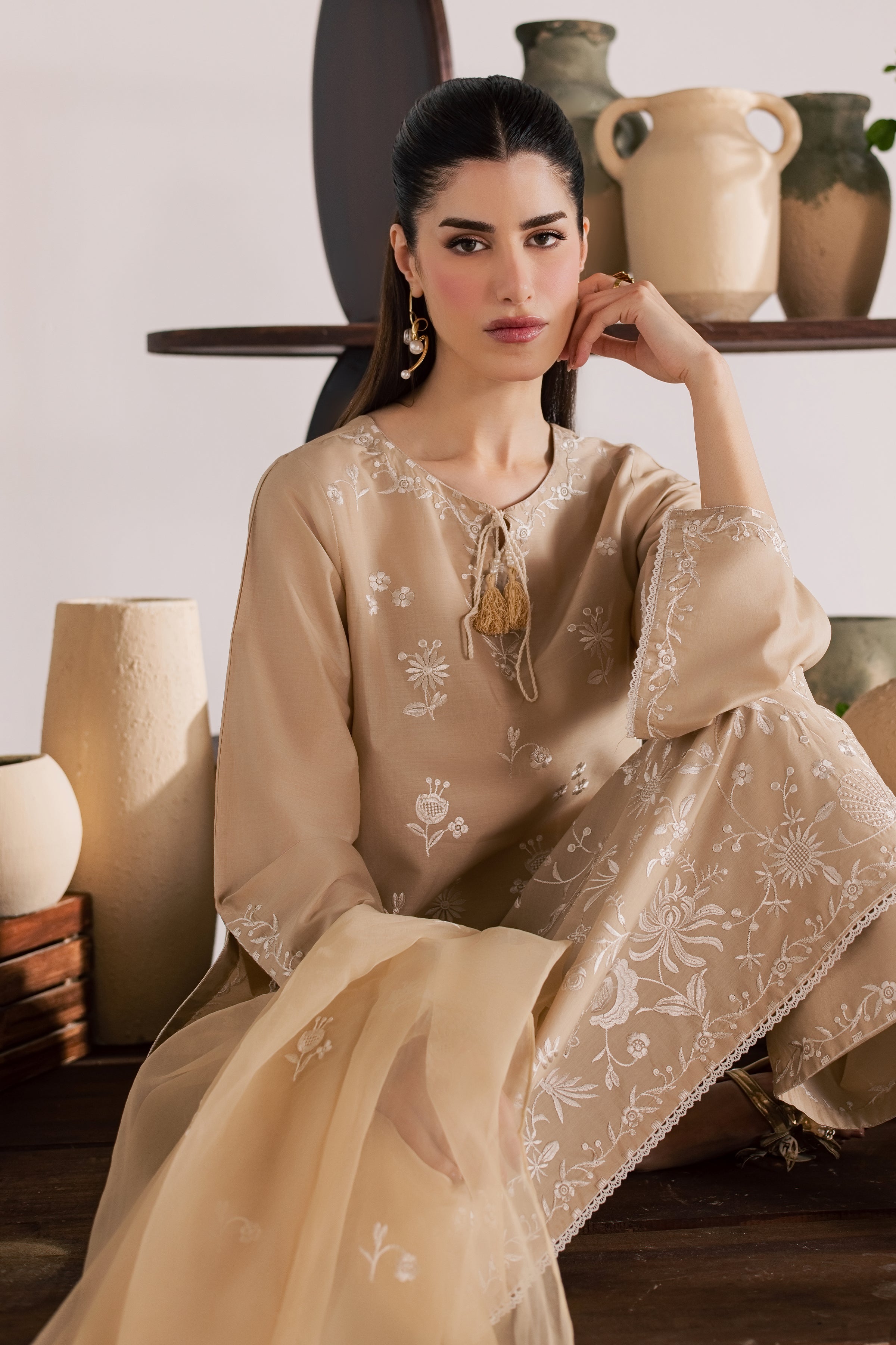  Miami 3Pc - Embroidered Lawn Dress EverydayEdit26  BATIK   XS / Skin / Pima Lawn-S / Skin / Pima Lawn-M / Skin / Pima Lawn-L / Skin / Pima Lawn-XL / Skin / Pima Lawn