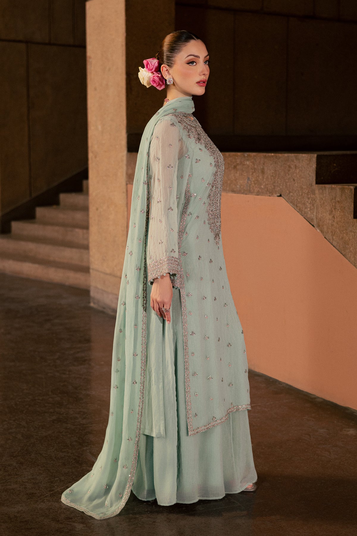 Mikami 3Pc - Festive Luxe Pret BATIKLUXOCT26  BATIK   XS / Ice Blue / Crinkle Broshia