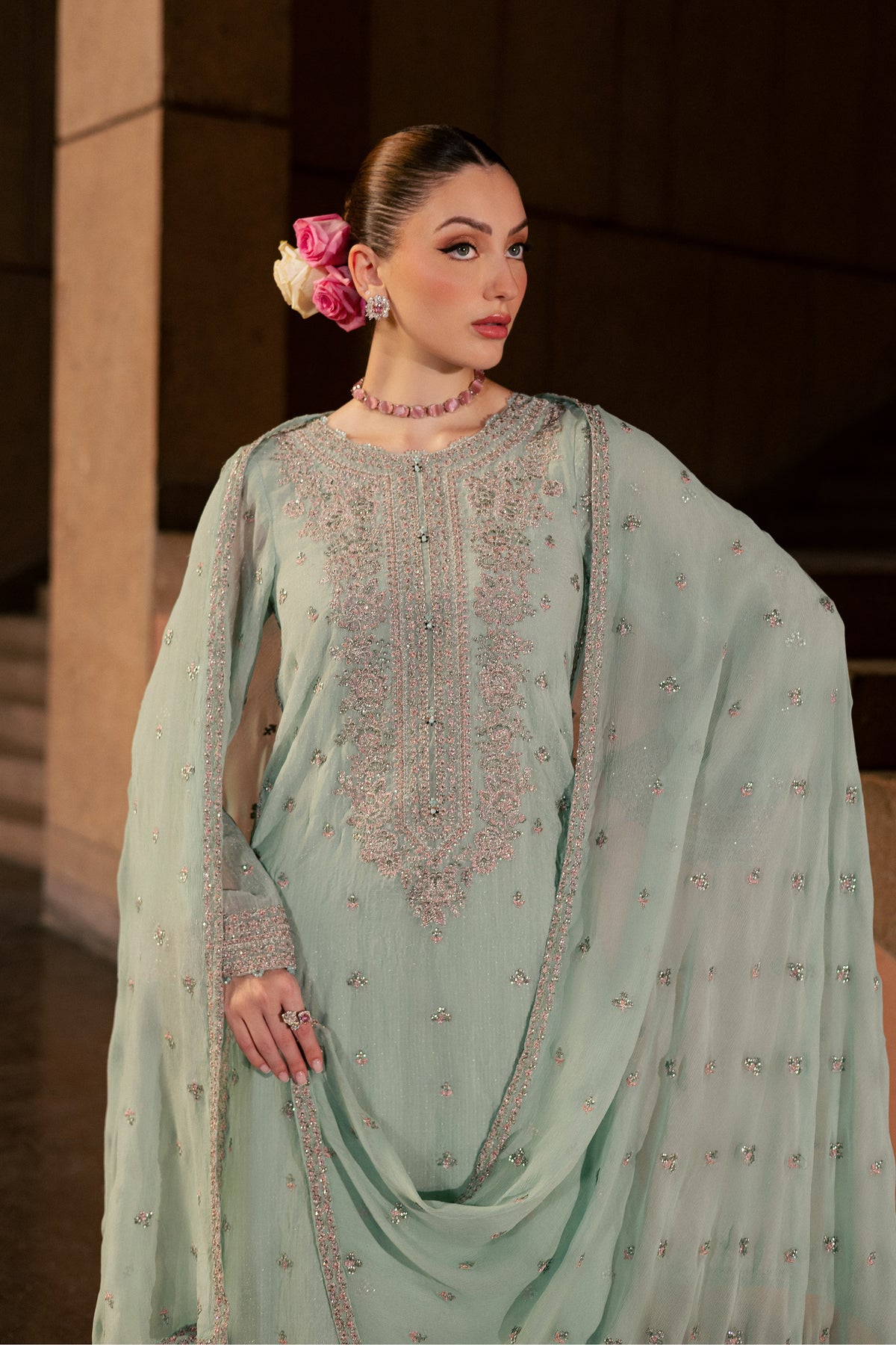Mikami 3Pc - Festive Luxe Pret BATIKLUXOCT26  BATIK   XS / Ice Blue / Crinkle Broshia