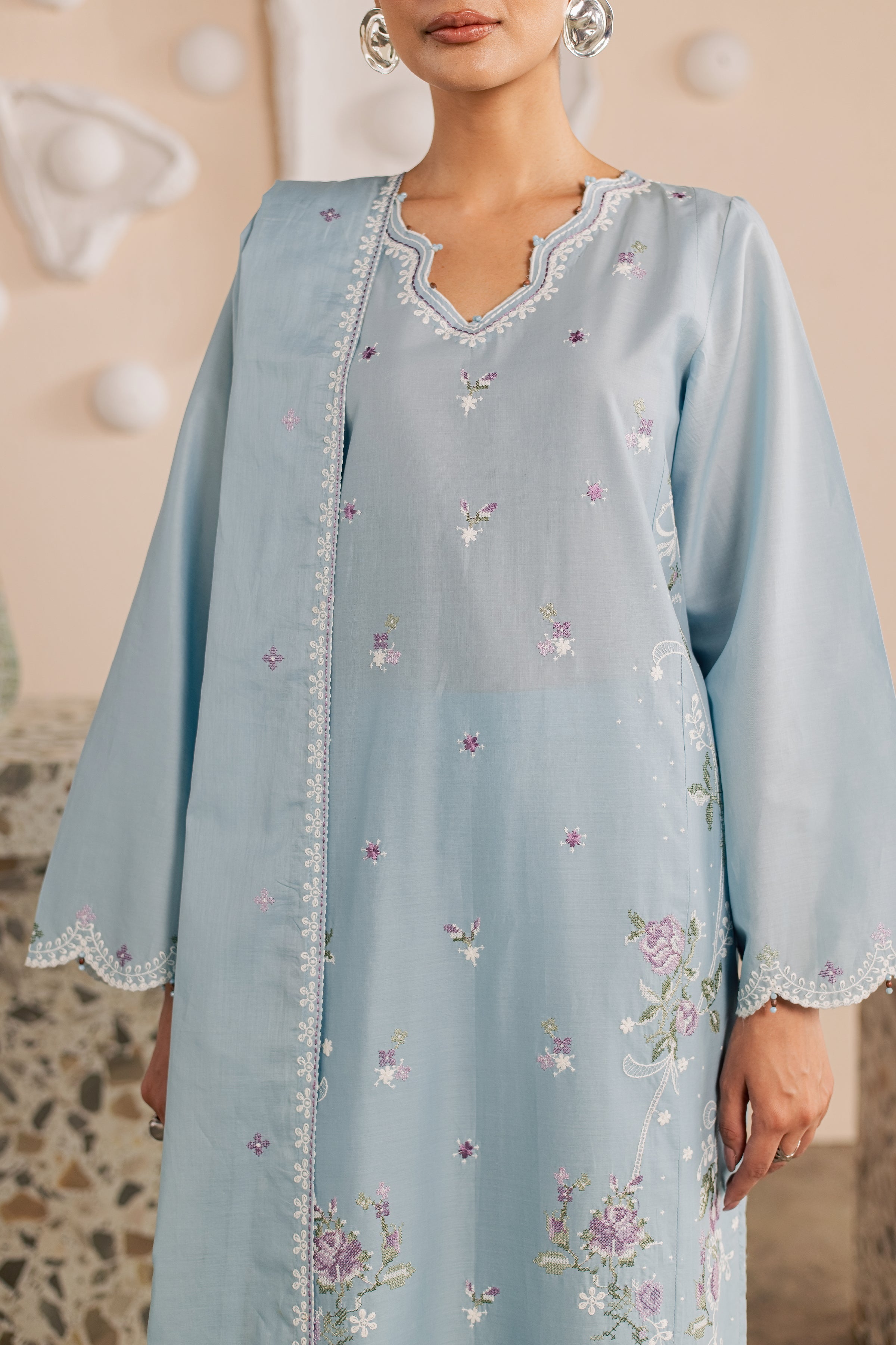  Minsk 3Pc - Embroidered Lawn Dress EverydayEdit26  BATIK   XS / Sky Blue / Pima Lawn-S / Sky Blue / Pima Lawn-M / Sky Blue / Pima Lawn-L / Sky Blue / Pima Lawn-XL / Sky Blue / Pima Lawn
