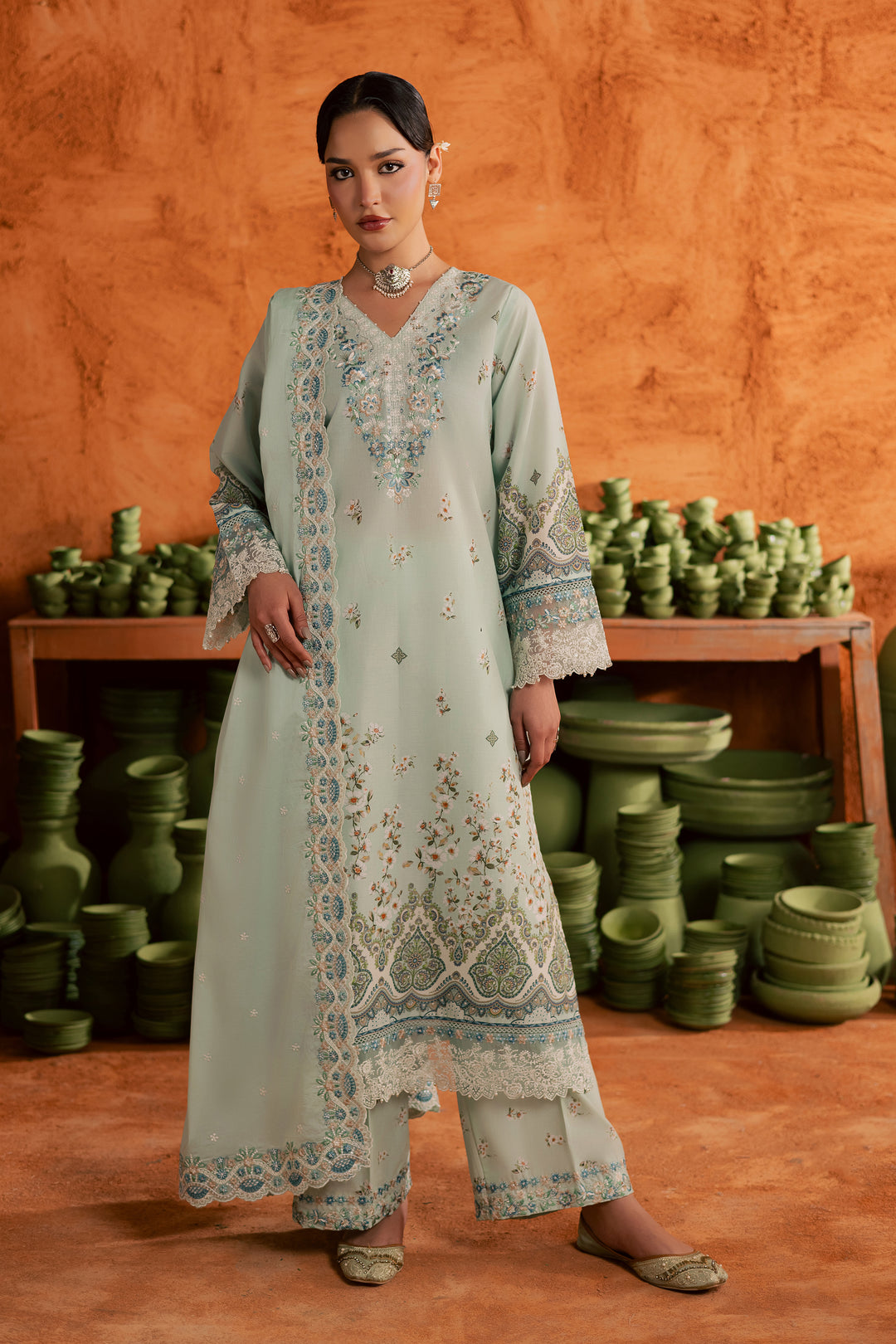  Mint Chip 3Pc - Printed Lawn Dress BATIKEID2026  BATIK   XS / Ice Blue / Lawn-S / Ice Blue / Lawn-M / Ice Blue / Lawn-L / Ice Blue / Lawn-XL / Ice Blue / Lawn
