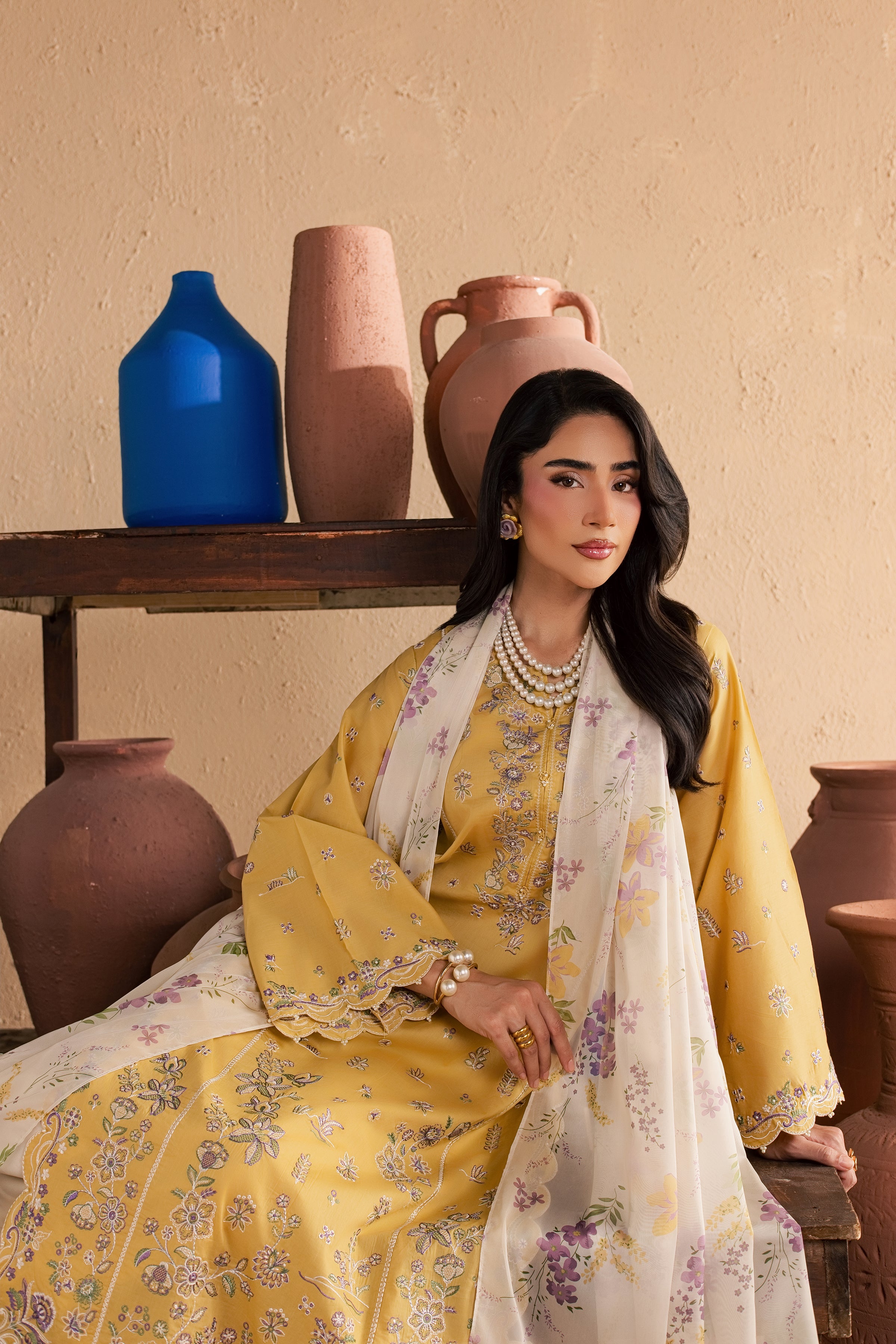  Miren 3Pc - Festive Embroidered Lawn BATIKSS26  BATIK   XS / Bee Yellow / Pima Lawn-S / Bee Yellow / Pima Lawn-M / Bee Yellow / Pima Lawn-L / Bee Yellow / Pima Lawn-XL / Bee Yellow / Pima Lawn