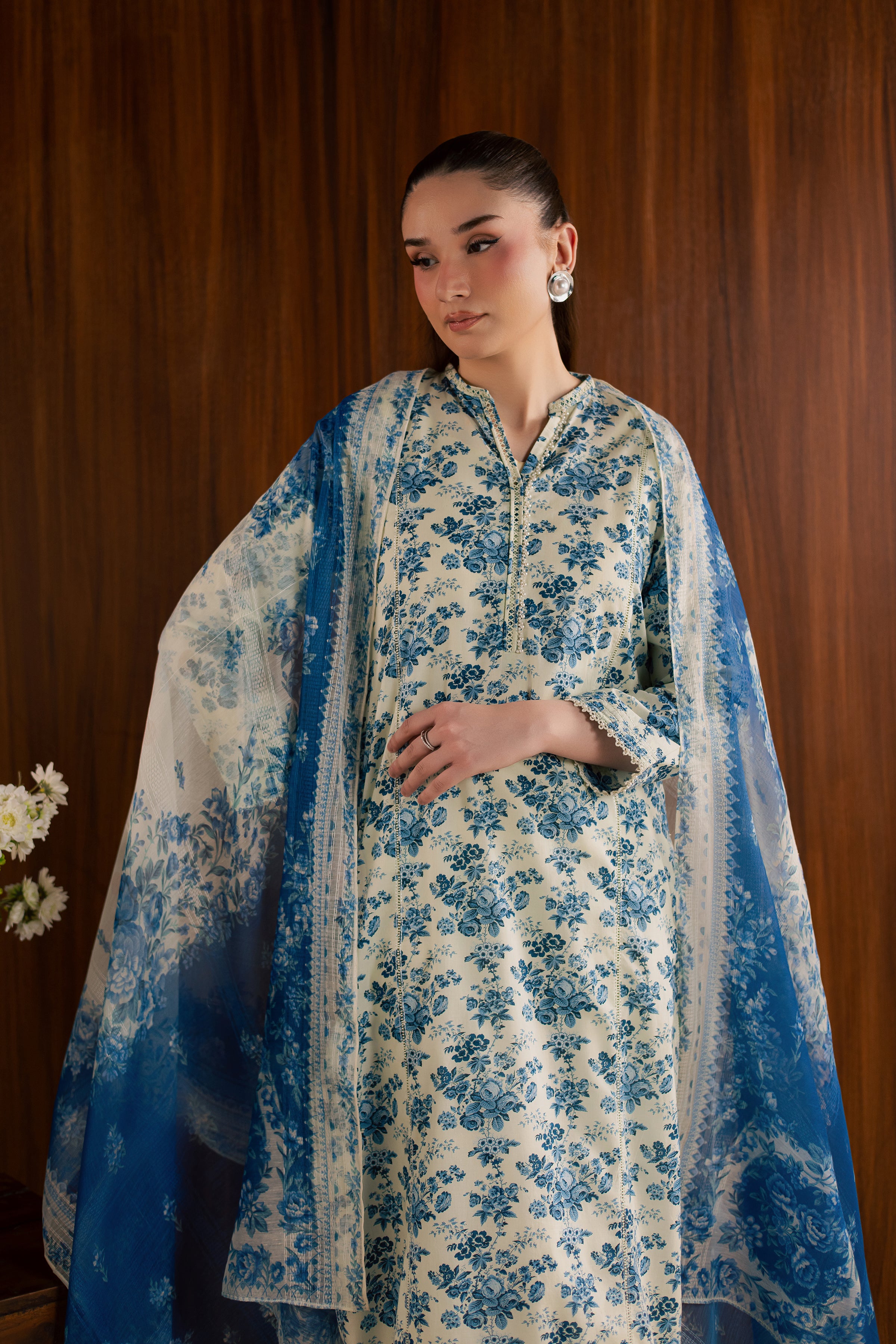  Misty Flora 3Pc - Printed Lawn Dress BATIKSS26  BATIK   XS / White / Lawn-S / White / Lawn-M / White / Lawn-L / White / Lawn-XL / White / Lawn