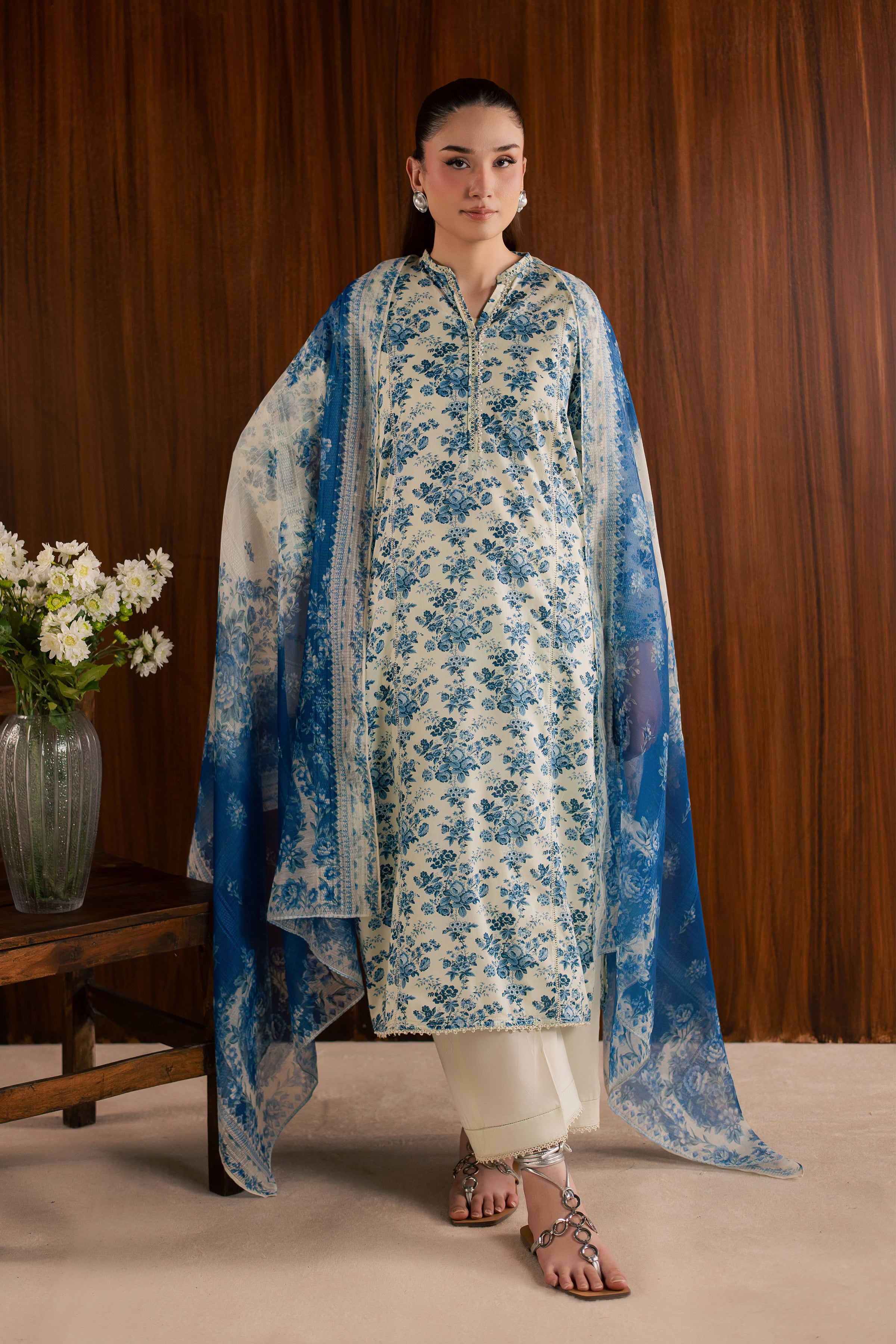 Misty Flora 3Pc - Printed Lawn Dress BATIKSS26  BATIK   XS / White / Lawn-S / White / Lawn-M / White / Lawn-L / White / Lawn-XL / White / Lawn