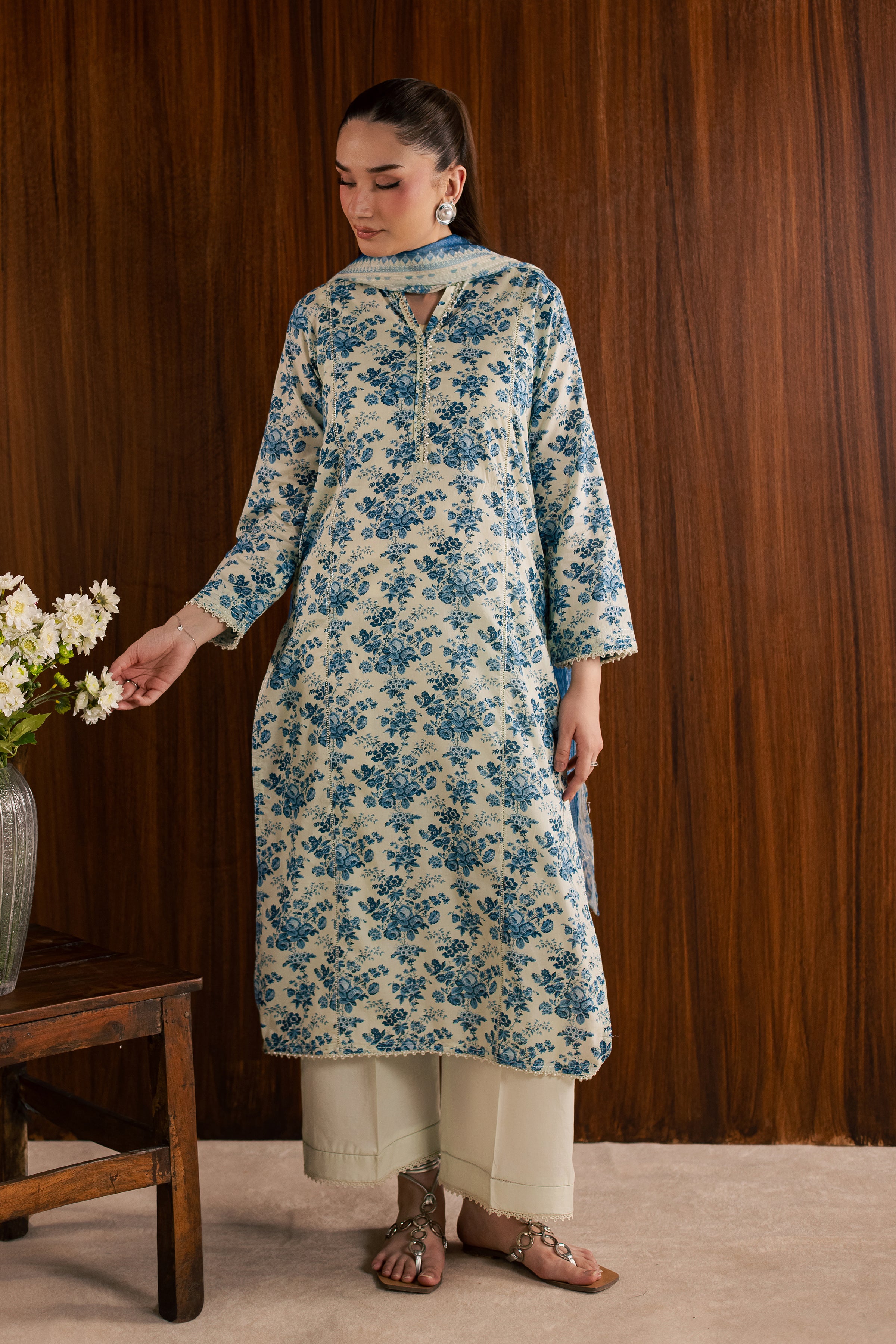  Misty Flora 3Pc - Printed Lawn Dress BATIKSS26  BATIK   XS / White / Lawn-S / White / Lawn-M / White / Lawn-L / White / Lawn-XL / White / Lawn