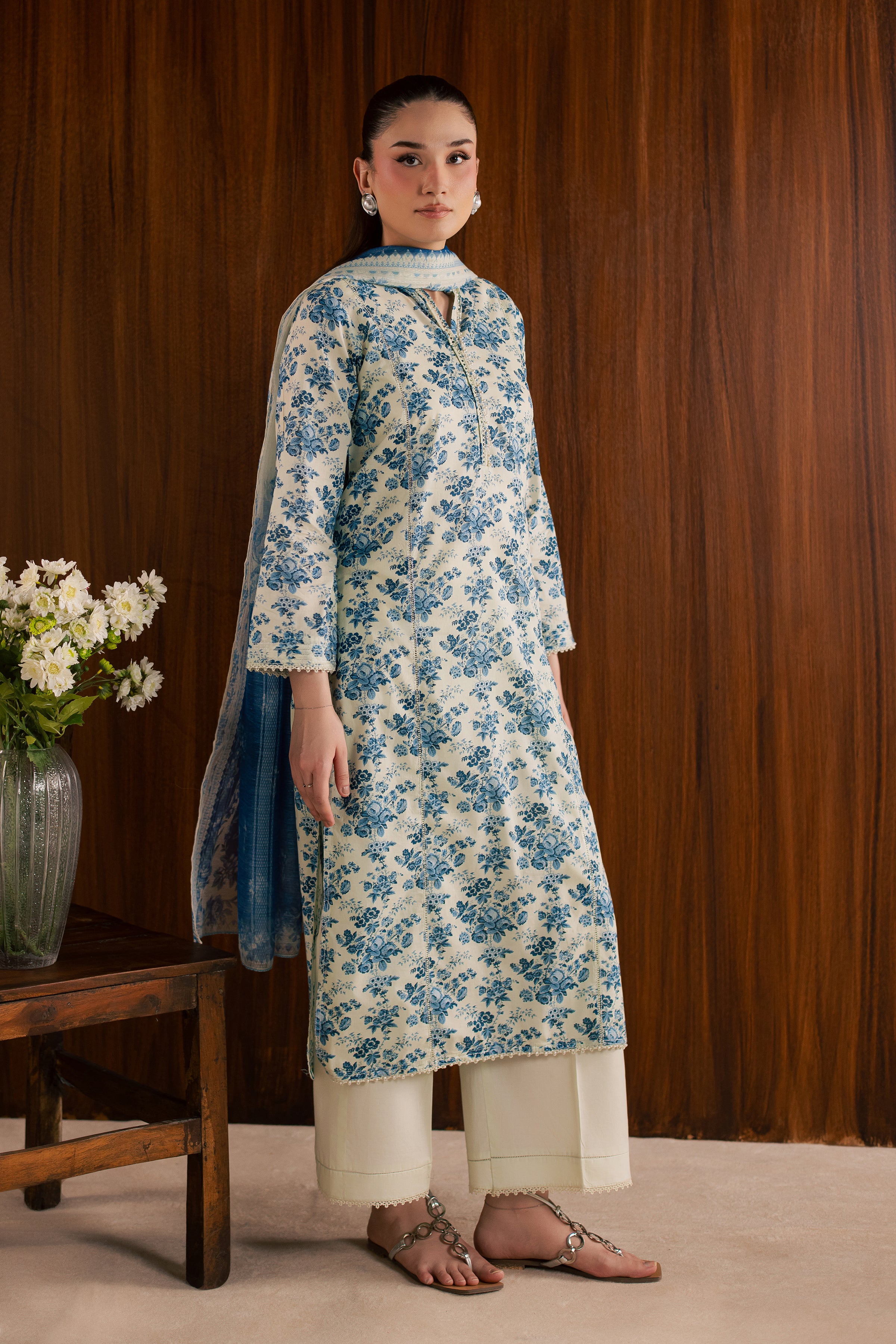  Misty Flora 3Pc - Printed Lawn Dress BATIKSS26  BATIK   XS / White / Lawn-S / White / Lawn-M / White / Lawn-L / White / Lawn-XL / White / Lawn
