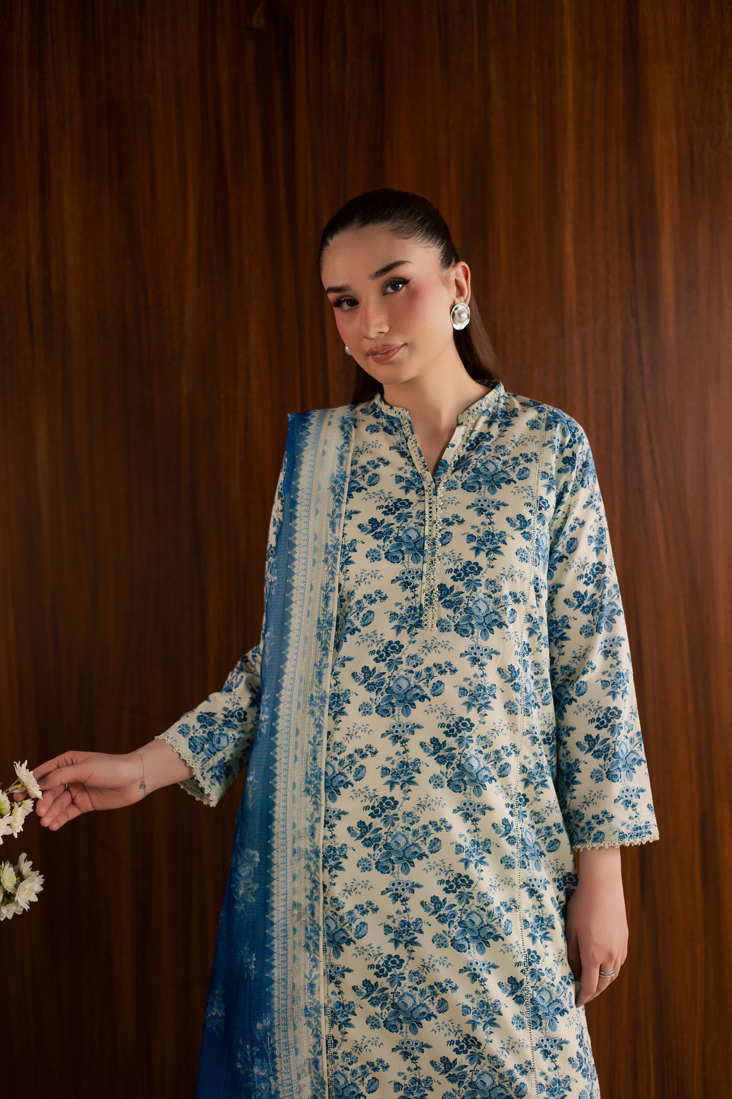  Misty Flora 3Pc - Printed Lawn Dress BATIKSS26  BATIK   XS / White / Lawn-S / White / Lawn-M / White / Lawn-L / White / Lawn-XL / White / Lawn