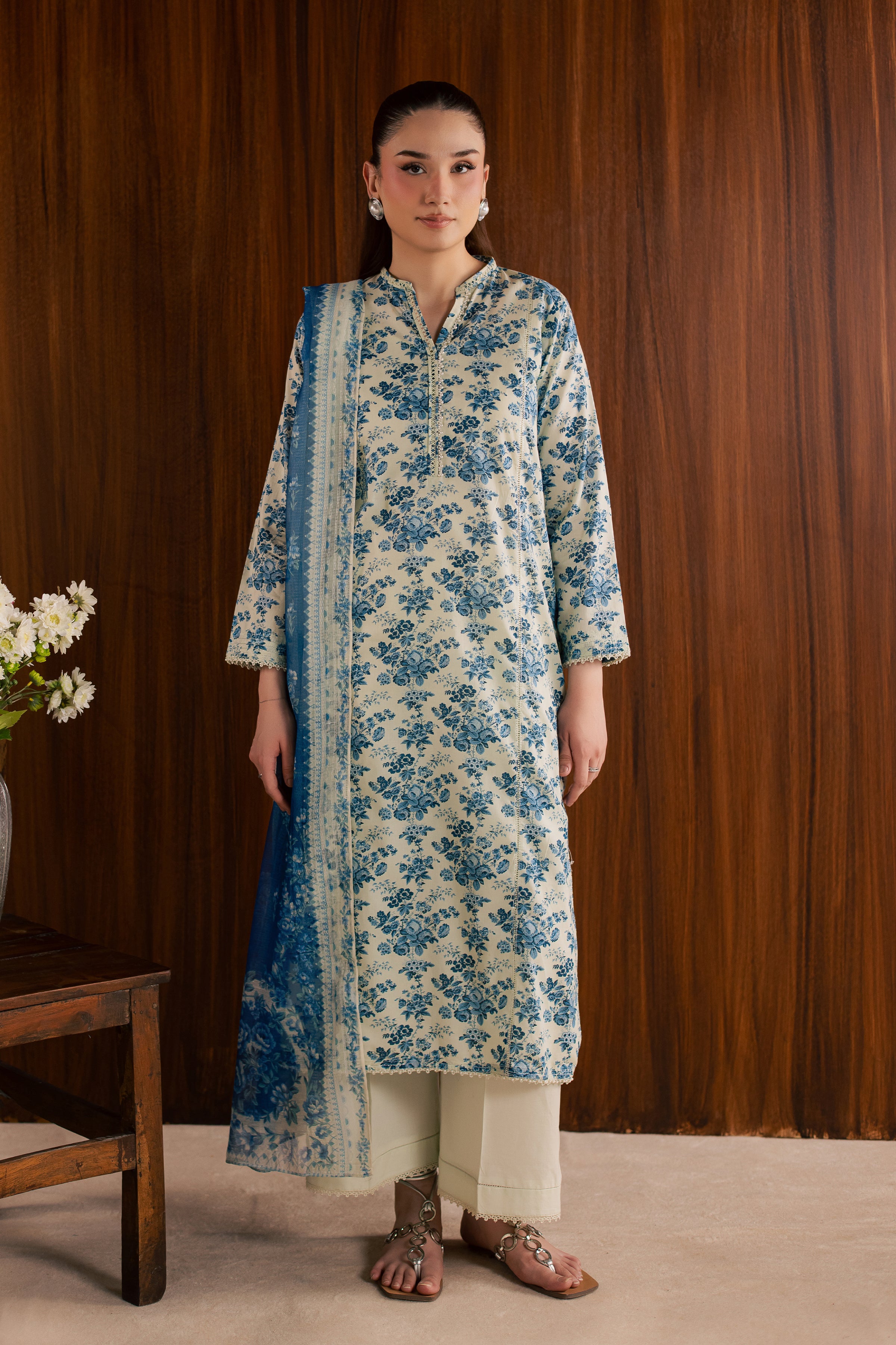  Misty Flora 3Pc - Printed Lawn Dress BATIKSS26  BATIK   XS / White / Lawn-S / White / Lawn-M / White / Lawn-L / White / Lawn-XL / White / Lawn