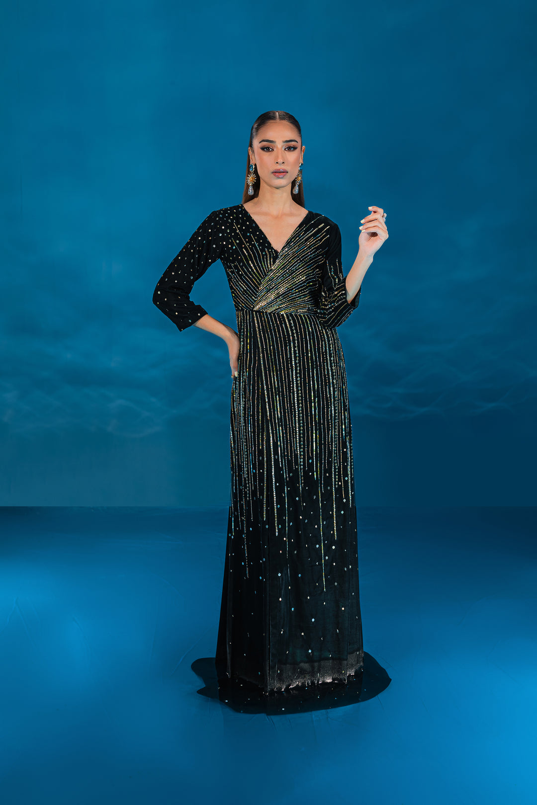 Monroe 1Pc Formal Velvet Maxi – BATIK - Main Image