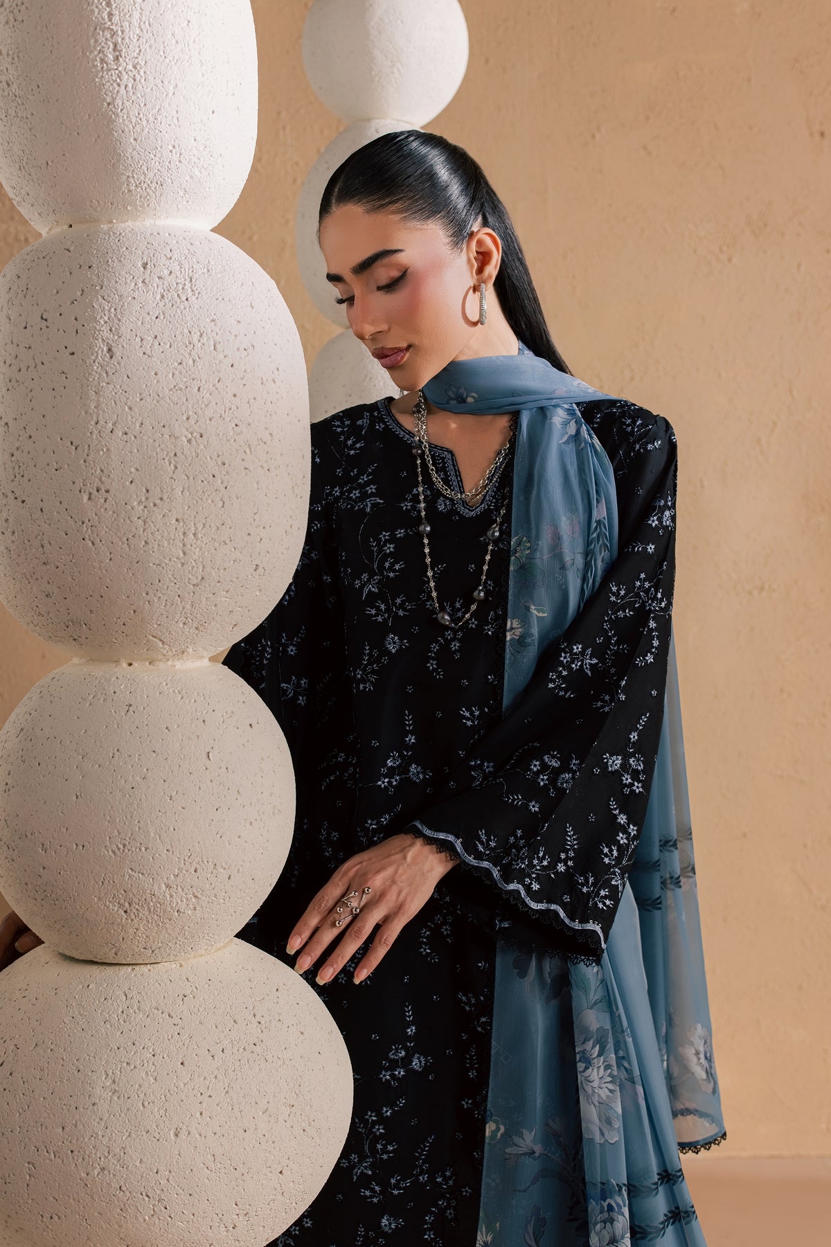  Moonlit 3Pc - Festive Embroidered Lawn BATIKSS26  BATIK   XS / Black / Pima Lawn-S / Black / Pima Lawn-M / Black / Pima Lawn-L / Black / Pima Lawn-XL / Black / Pima Lawn