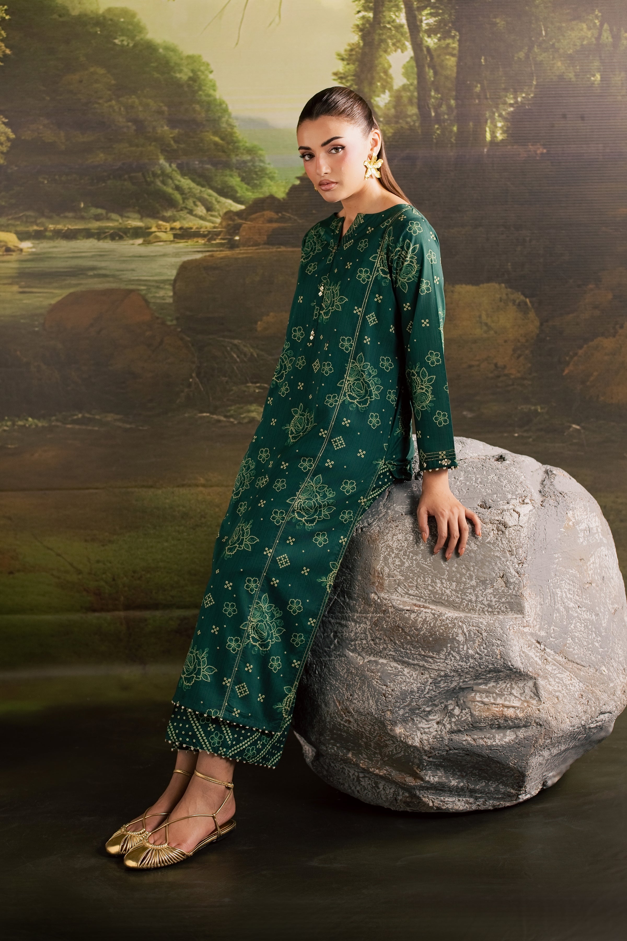  Moonsoon 2Pc - Printed Lawn Dress BATIKSS26  BATIK   XS / Bottle Green / Lawn-S / Bottle Green / Lawn-M / Bottle Green / Lawn-L / Bottle Green / Lawn-XL / Bottle Green / Lawn
