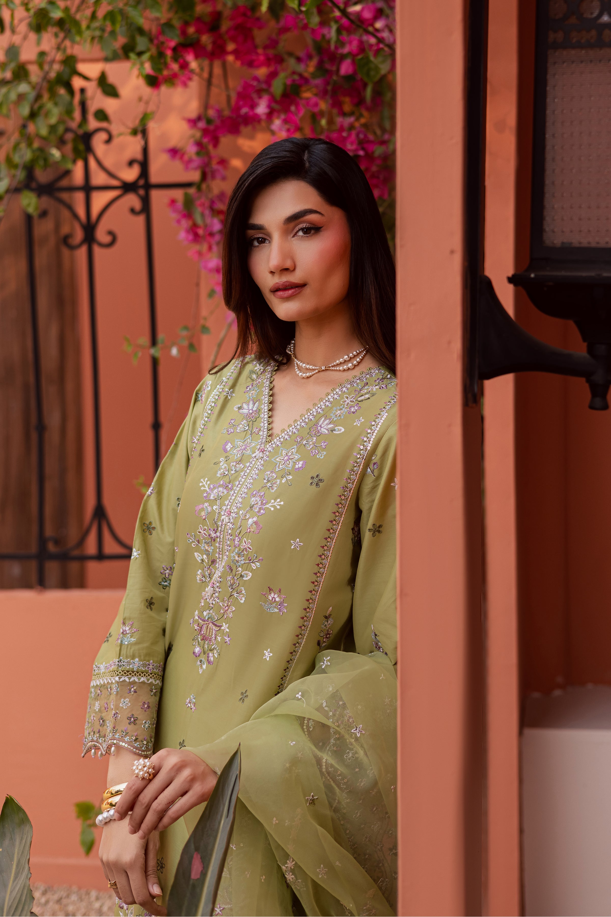  Mor Bagh 3Pc - Festive Embroidered Lawn BATIKEID2026  BATIK   XS / Green / Pima Lawn-S / Green / Pima Lawn-M / Green / Pima Lawn-L / Green / Pima Lawn-XL / Green / Pima Lawn