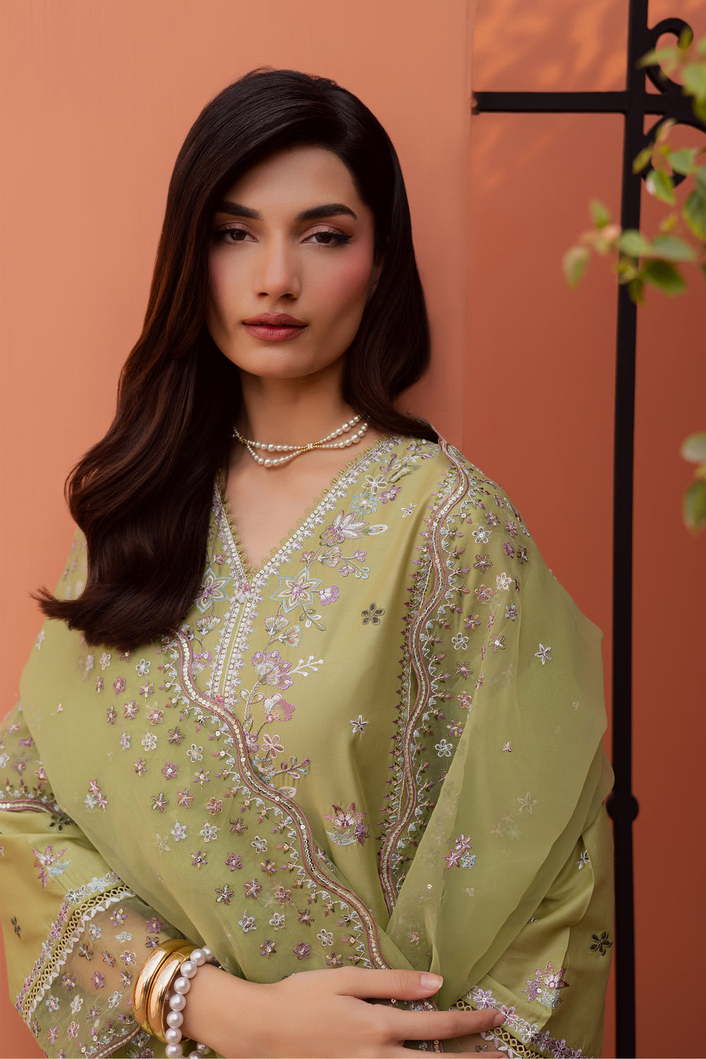  Mor Bagh 3Pc - Festive Embroidered Lawn BATIKEID2026  BATIK   XS / Green / Pima Lawn-S / Green / Pima Lawn-M / Green / Pima Lawn-L / Green / Pima Lawn-XL / Green / Pima Lawn