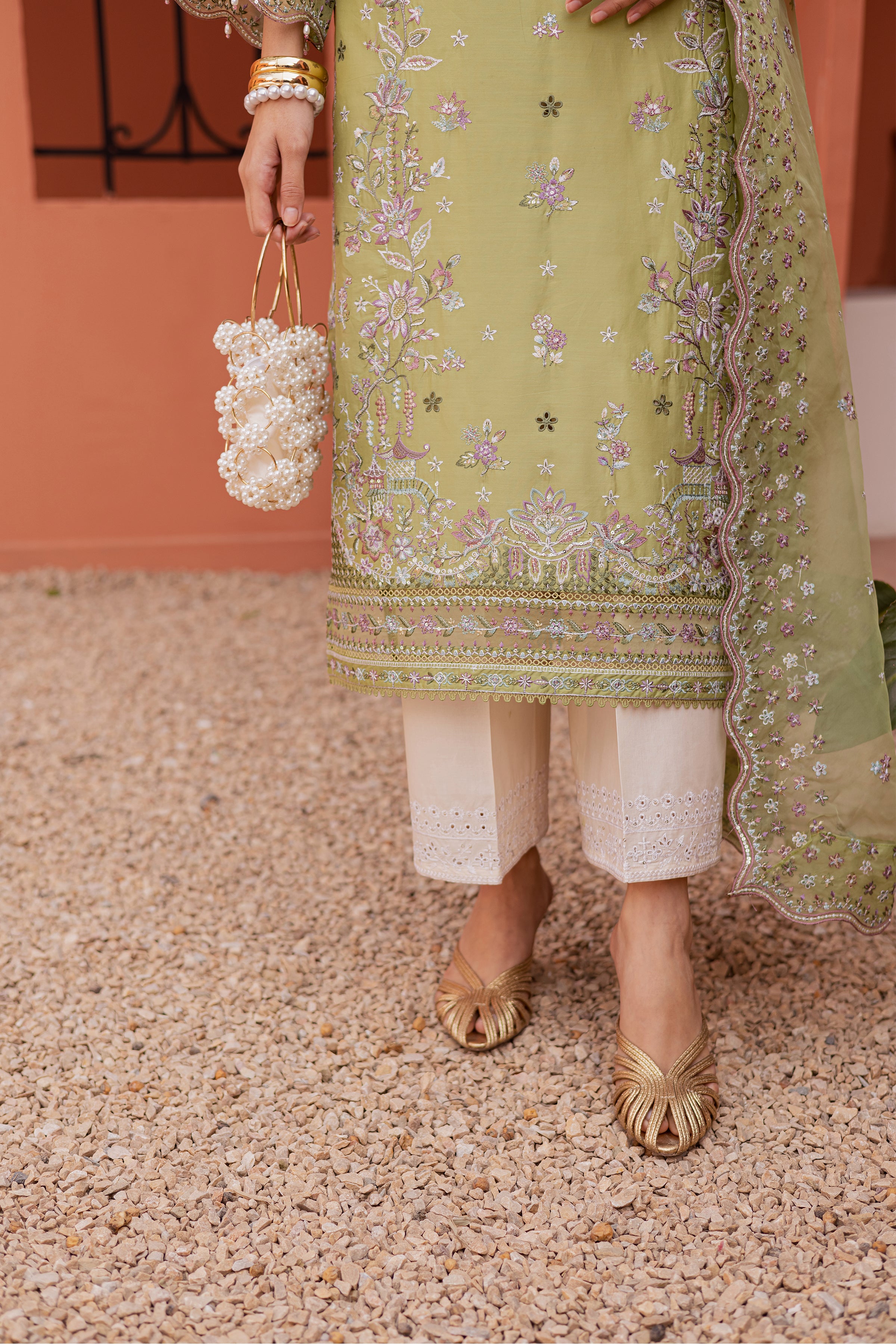  Mor Bagh 3Pc - Festive Embroidered Lawn BATIKEID2026  BATIK   XS / Green / Pima Lawn-S / Green / Pima Lawn-M / Green / Pima Lawn-L / Green / Pima Lawn-XL / Green / Pima Lawn