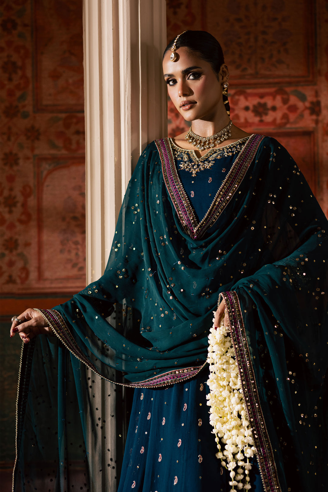  Mor Pankh 3Pc - Chiffon Wedding Frock BATIKLuxePRET2025  BATIK   S / Zinc / Raw Silk & Crinkle-M / Zinc / Raw Silk & Crinkle-L / Zinc / Raw Silk & Crinkle