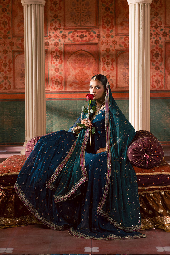  Mor Pankh 3Pc - Chiffon Wedding Frock BATIKLuxePRET2025  BATIK   S / Zinc / Raw Silk & Crinkle-M / Zinc / Raw Silk & Crinkle-L / Zinc / Raw Silk & Crinkle