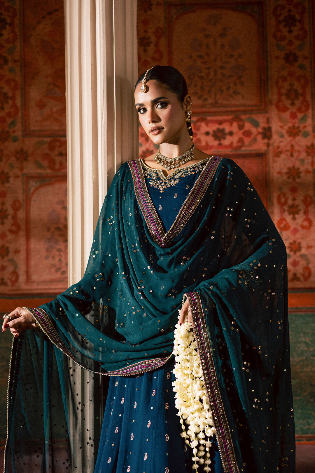  Mor Pankh 3Pc - Chiffon Wedding Frock BATIKLuxePRET2025  BATIK   S / Zinc / Raw Silk & Crinkle-M / Zinc / Raw Silk & Crinkle-L / Zinc / Raw Silk & Crinkle