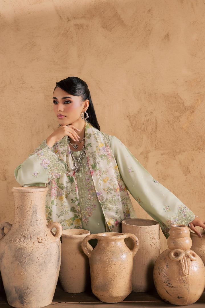  Morika 3Pc - Embroidered Festive Pret BATIKSS26  BATIK   XS / Bokchoy / Pima Lawn-S / Bokchoy / Pima Lawn-M / Bokchoy / Pima Lawn-L / Bokchoy / Pima Lawn-XL / Bokchoy / Pima Lawn