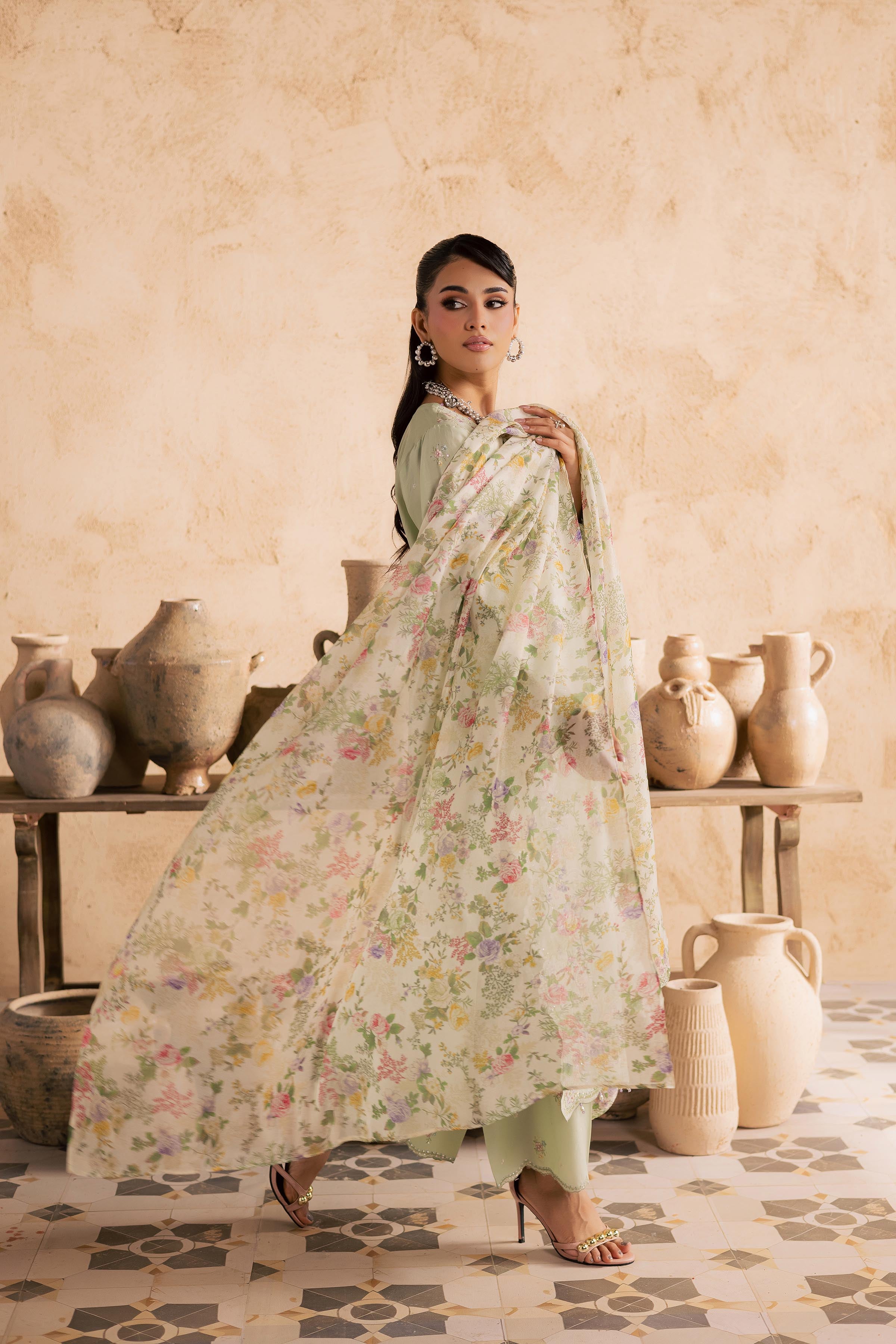  Morika 3Pc - Embroidered Festive Pret BATIKSS26  BATIK   XS / Bokchoy / Pima Lawn-S / Bokchoy / Pima Lawn-M / Bokchoy / Pima Lawn-L / Bokchoy / Pima Lawn-XL / Bokchoy / Pima Lawn