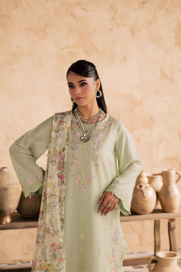  Morika 3Pc - Embroidered Festive Pret BATIKSS26  BATIK   XS / Bokchoy / Pima Lawn-S / Bokchoy / Pima Lawn-M / Bokchoy / Pima Lawn-L / Bokchoy / Pima Lawn-XL / Bokchoy / Pima Lawn