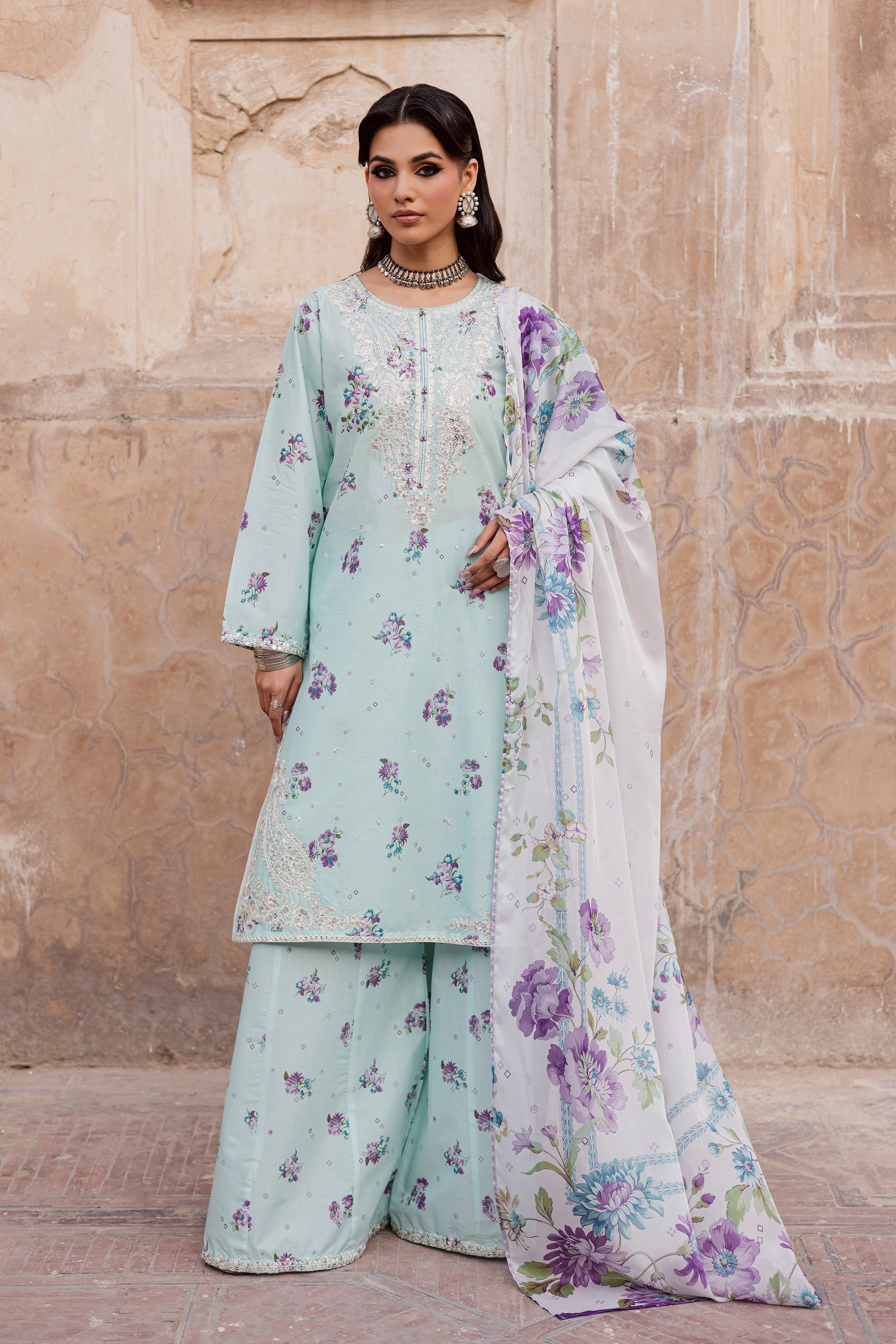  Morticia 3Pc - Festive Eid Prints BATIKEID2026  BATIK   XS / Ice Blue / Lawn-S / Ice Blue / Lawn-M / Ice Blue / Lawn-L / Ice Blue / Lawn-XL / Ice Blue / Lawn