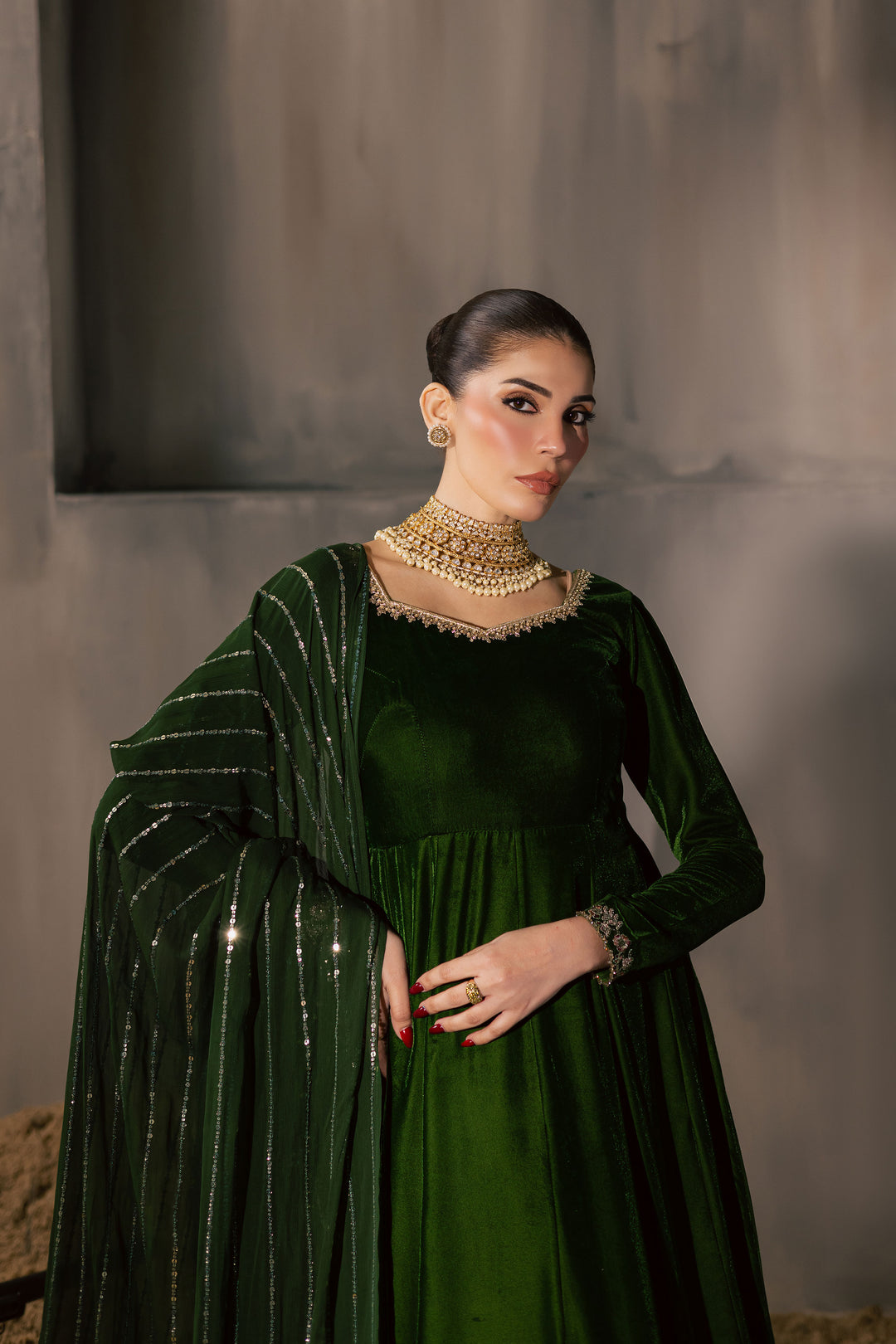  Mosslight 3Pc - Velvet Luxe Pret BATIKLuxePRET2025  BATIK   XS / Moss Green / Velvet-S / Moss Green / Velvet-M / Moss Green / Velvet-L / Moss Green / Velvet-XL / Moss Green / Velvet