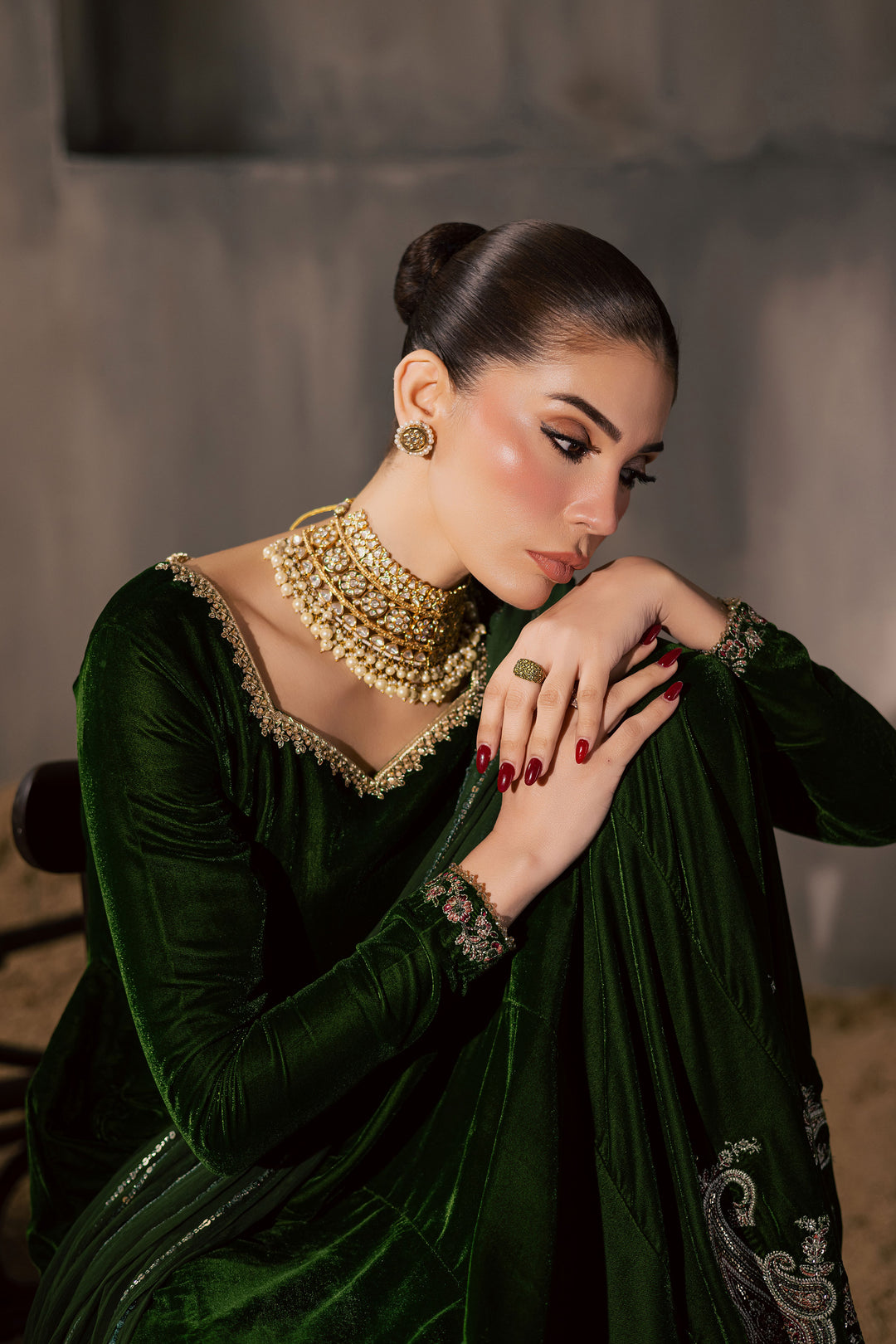  Mosslight 3Pc - Velvet Luxe Pret BATIKLuxePRET2025  BATIK   XS / Moss Green / Velvet-S / Moss Green / Velvet-M / Moss Green / Velvet-L / Moss Green / Velvet-XL / Moss Green / Velvet