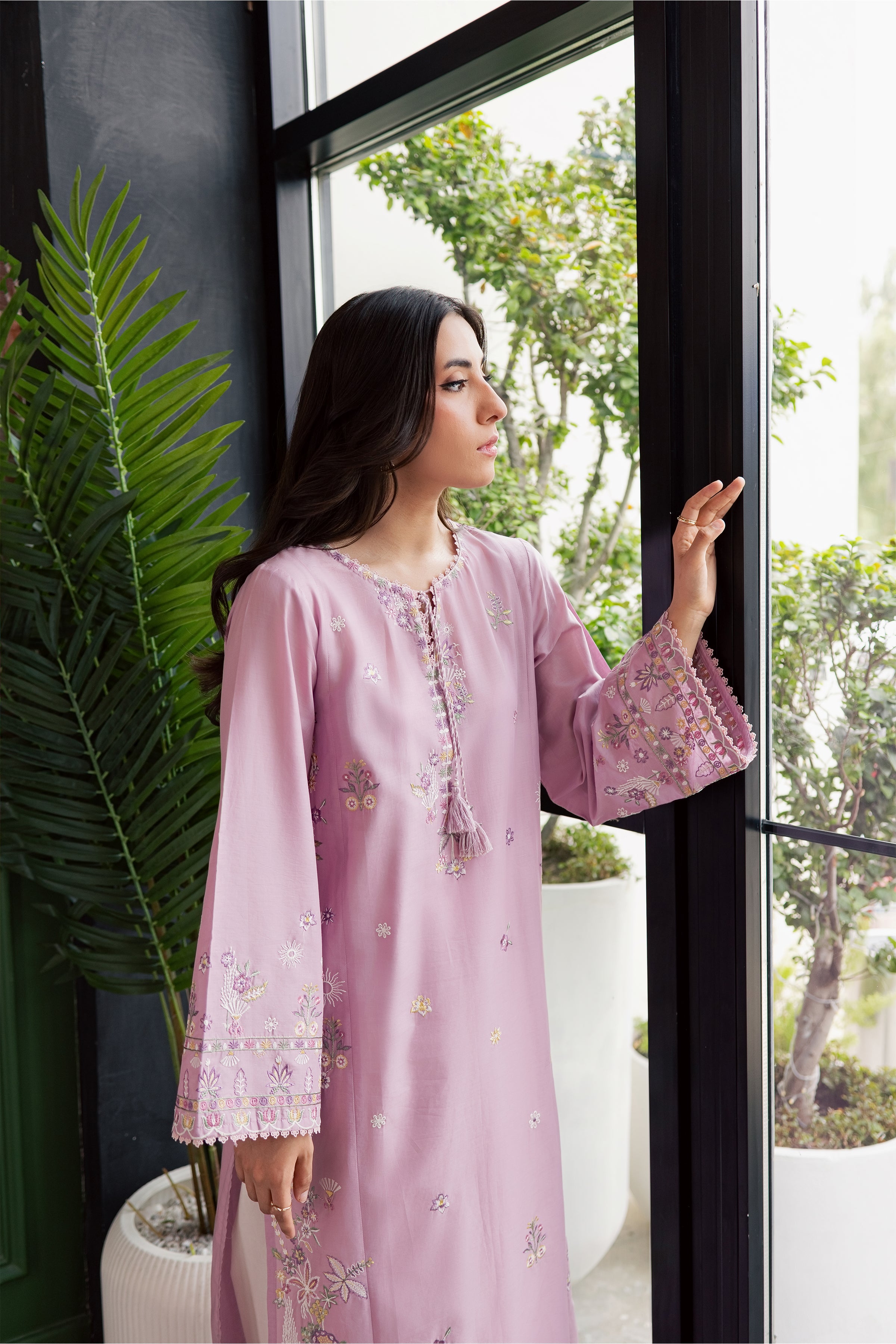 Muted Magic 2Pc - Embroidered Lawn Dress EverydayEdit26  BATIK   XS / Valerian / Pima Lawn