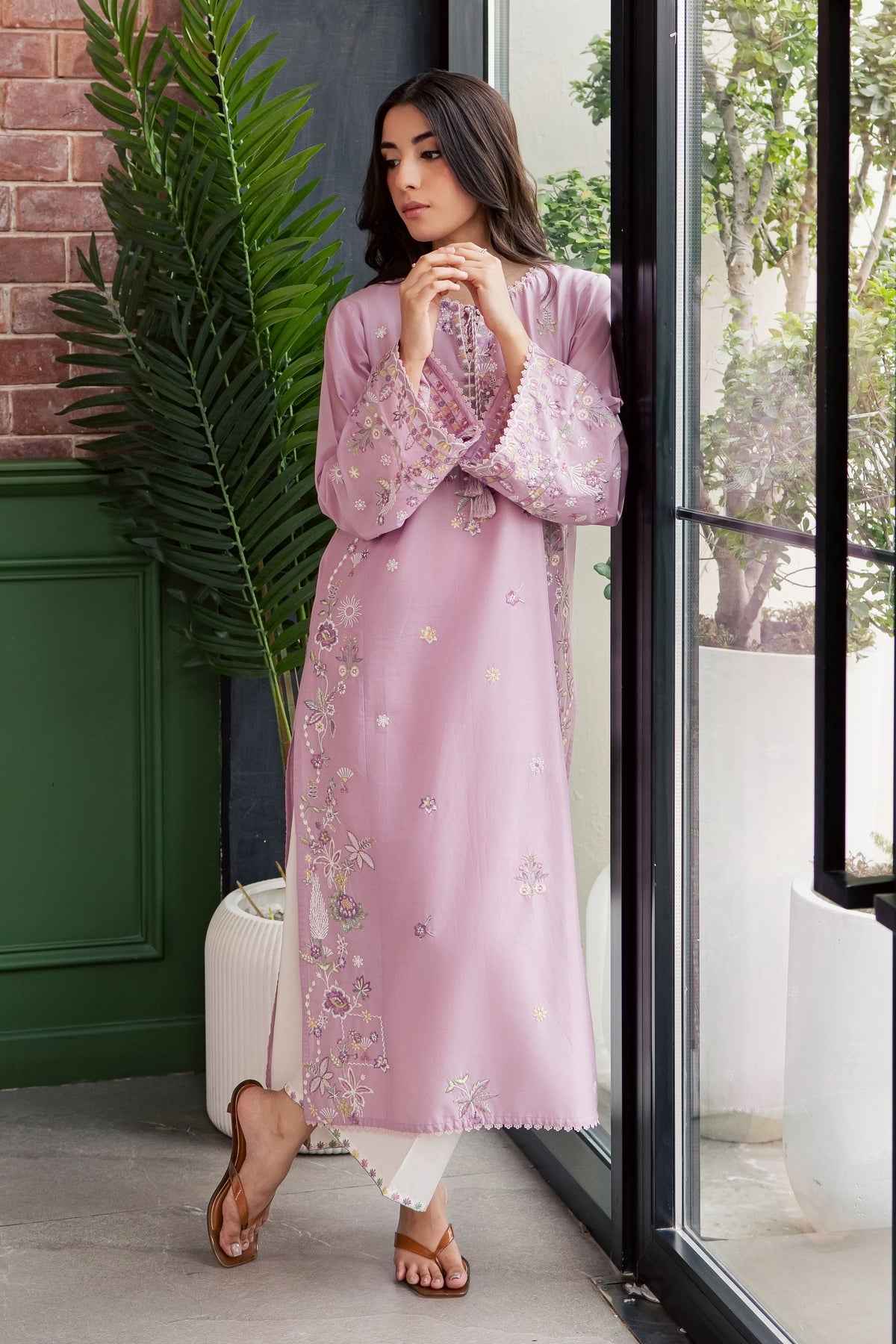 Muted Magic 2Pc - Embroidered Lawn Dress EverydayEdit26  BATIK   XS / Valerian / Pima Lawn