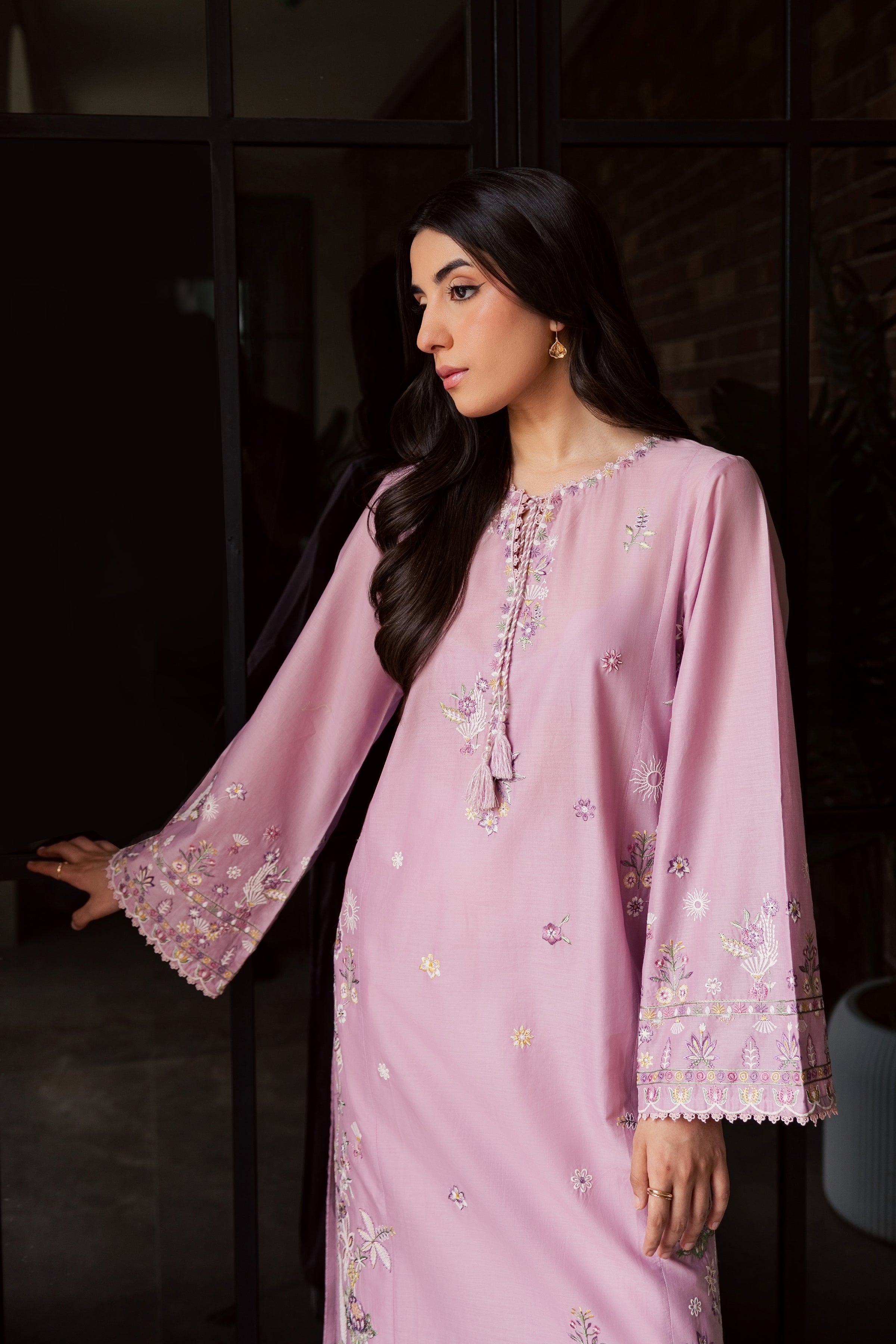 Muted Magic 2Pc - Embroidered Lawn Dress EverydayEdit26  BATIK   XS / Valerian / Pima Lawn