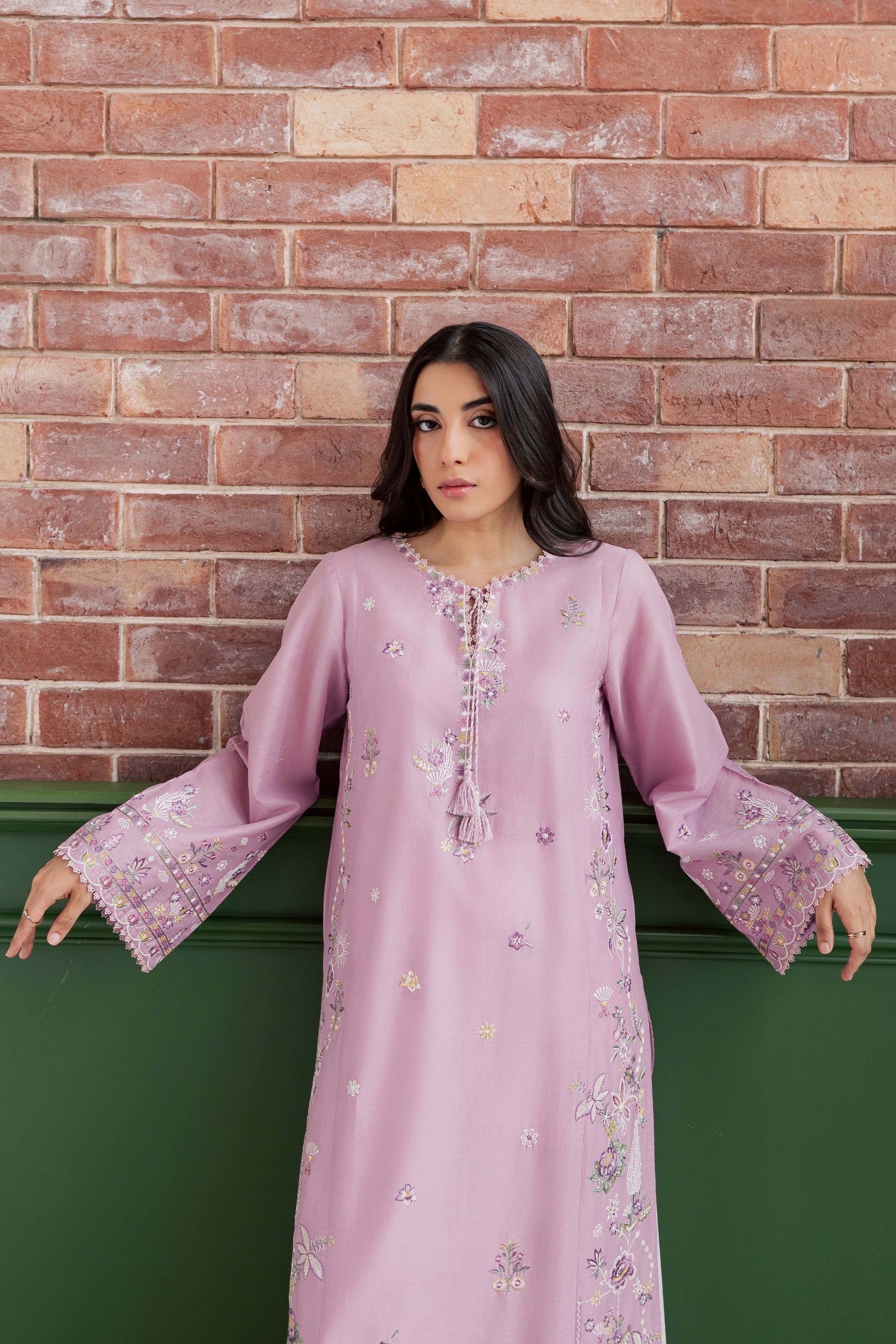 Muted Magic 2Pc - Embroidered Lawn Dress EverydayEdit26  BATIK   XS / Valerian / Pima Lawn