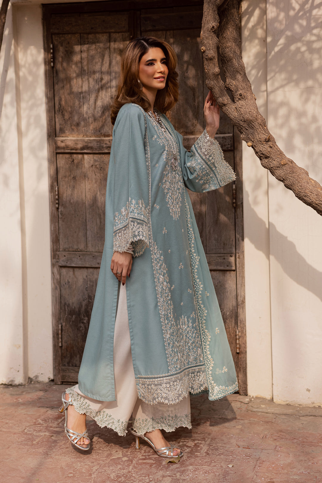  Naisha 3Pc - Embroidered Festive Pret BATIK WINTER PRET 2025  BATIK   XS / Ice Blue / Textured Cotton-S / Ice Blue / Textured Cotton-M / Ice Blue / Textured Cotton-L / Ice Blue / Textured Cotton-XL / Ice Blue / Textured Cotton