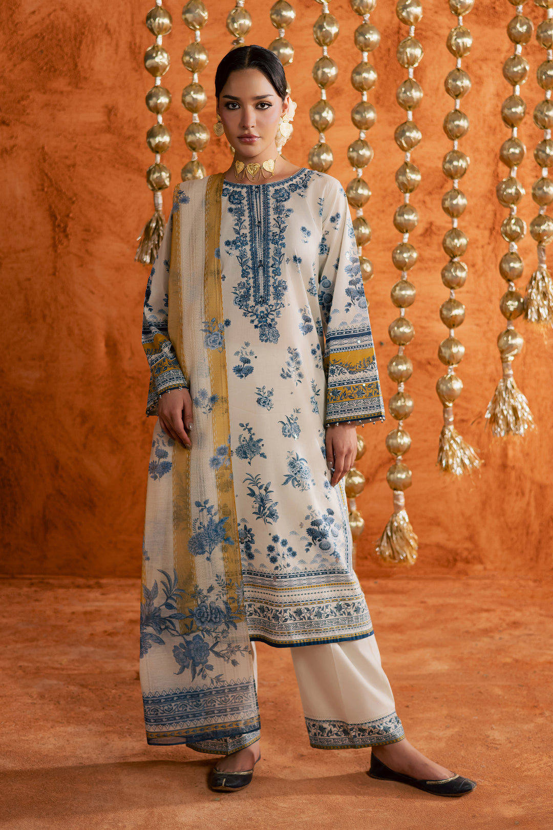  Nariman 3Pc - Printed Lawn Dress BATIKEID2026  BATIK   XS / Off White / Lawn-S / Off White / Lawn-M / Off White / Lawn-L / Off White / Lawn-XL / Off White / Lawn