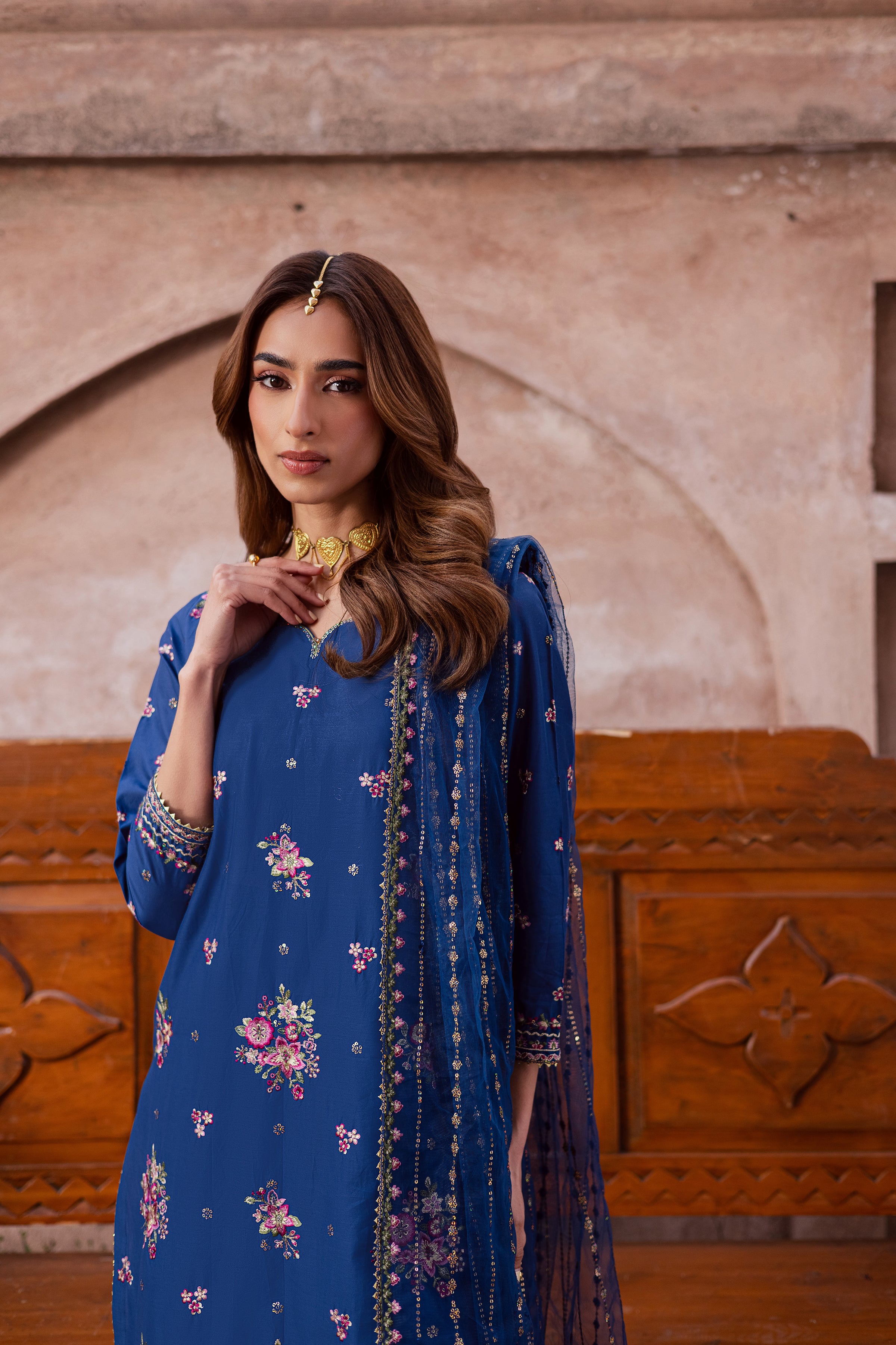  Navy Pink 3Pc - Festive Embroidered Lawn BATIKEID2026  BATIK   XS / Navy Peony / Pima Lawn-S / Navy Peony / Pima Lawn-M / Navy Peony / Pima Lawn-L / Navy Peony / Pima Lawn-XL / Navy Peony / Pima Lawn
