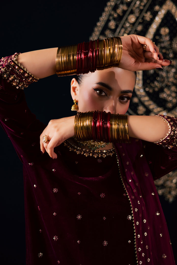  Nayaab 3Pc - Velvet Luxe Pret BATIKLuxePRET2025  BATIK   XS / Burgundy / Velvet-S / Burgundy / Velvet-M / Burgundy / Velvet-L / Burgundy / Velvet-XL / Burgundy / Velvet