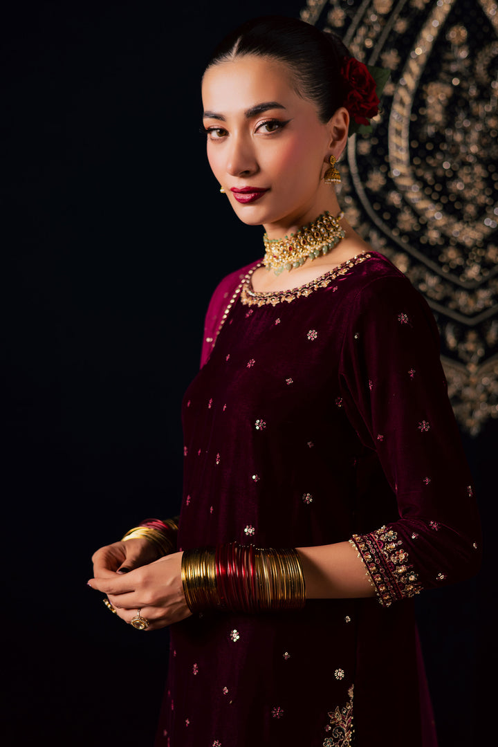  Nayaab 3Pc - Velvet Luxe Pret BATIKLuxePRET2025  BATIK   XS / Burgundy / Velvet-S / Burgundy / Velvet-M / Burgundy / Velvet-L / Burgundy / Velvet-XL / Burgundy / Velvet